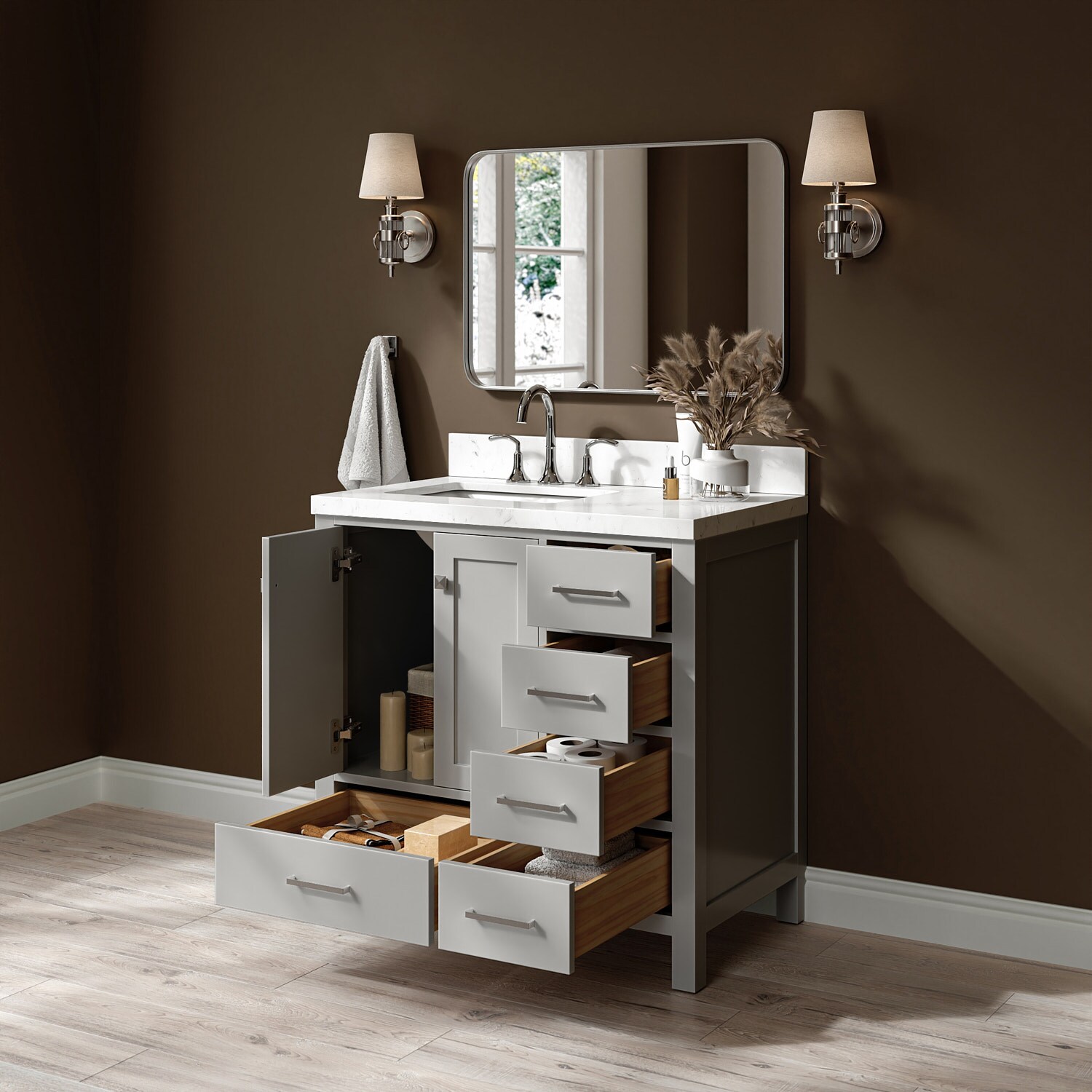 ARIEL A036SLCQRVOGRY Bath-Vanity-Combo - View #3