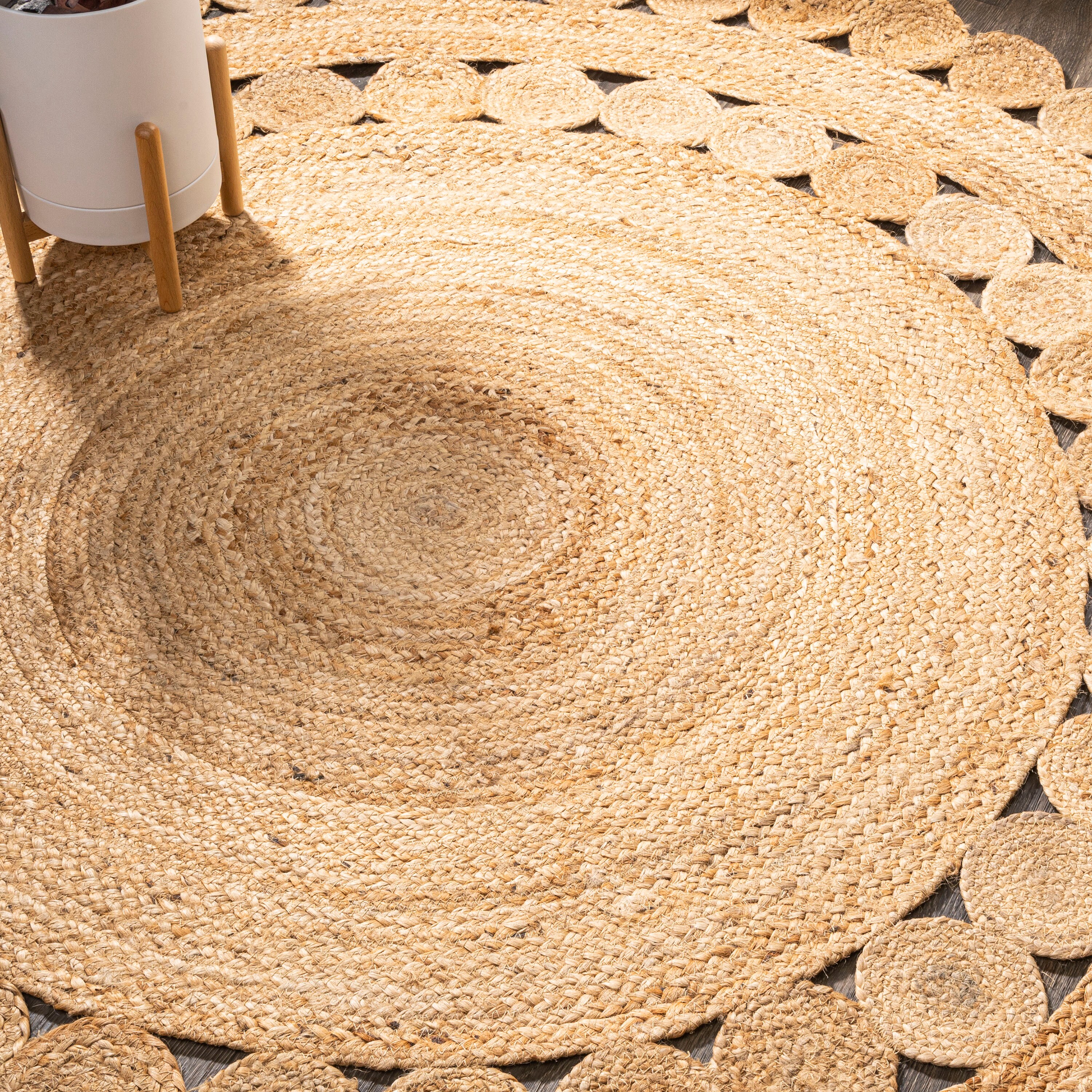 JONATHAN Y ANSA Bodhi Hippie 8 X 8 (ft) Jute Natural Round Indoor Solid ...