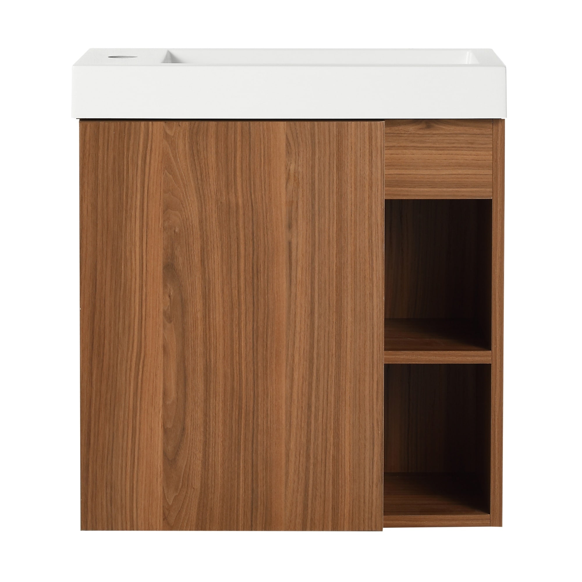 Vanityfus 20 inch Bathroom Vanity Modern Storage Cabinet with Right Single Sink and 2 Open Shleves