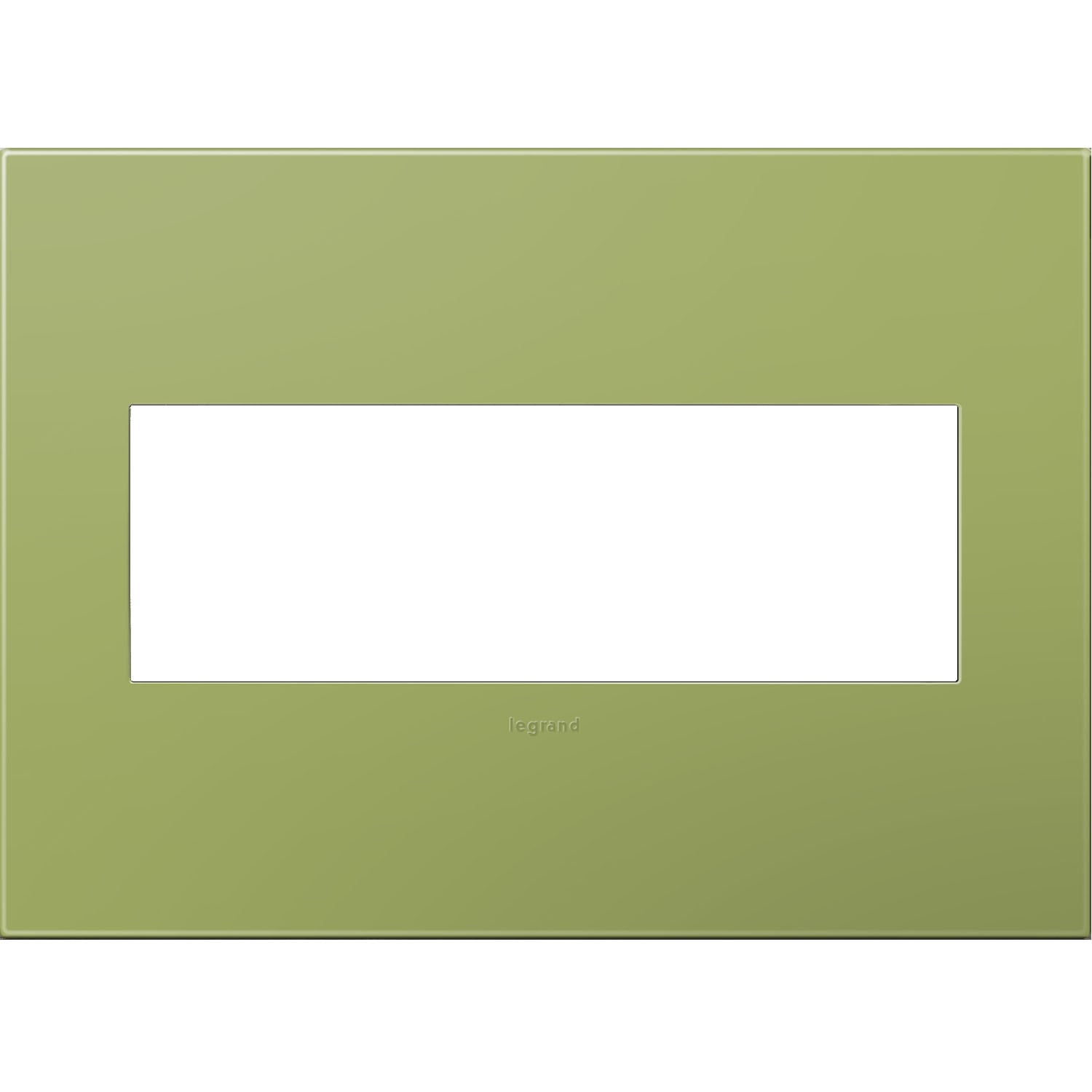 Legrand AWP3GLG4 adorne 3-Gang Specialty Size Lichen Green Plastic Indoor Screwless Square Wall Plate