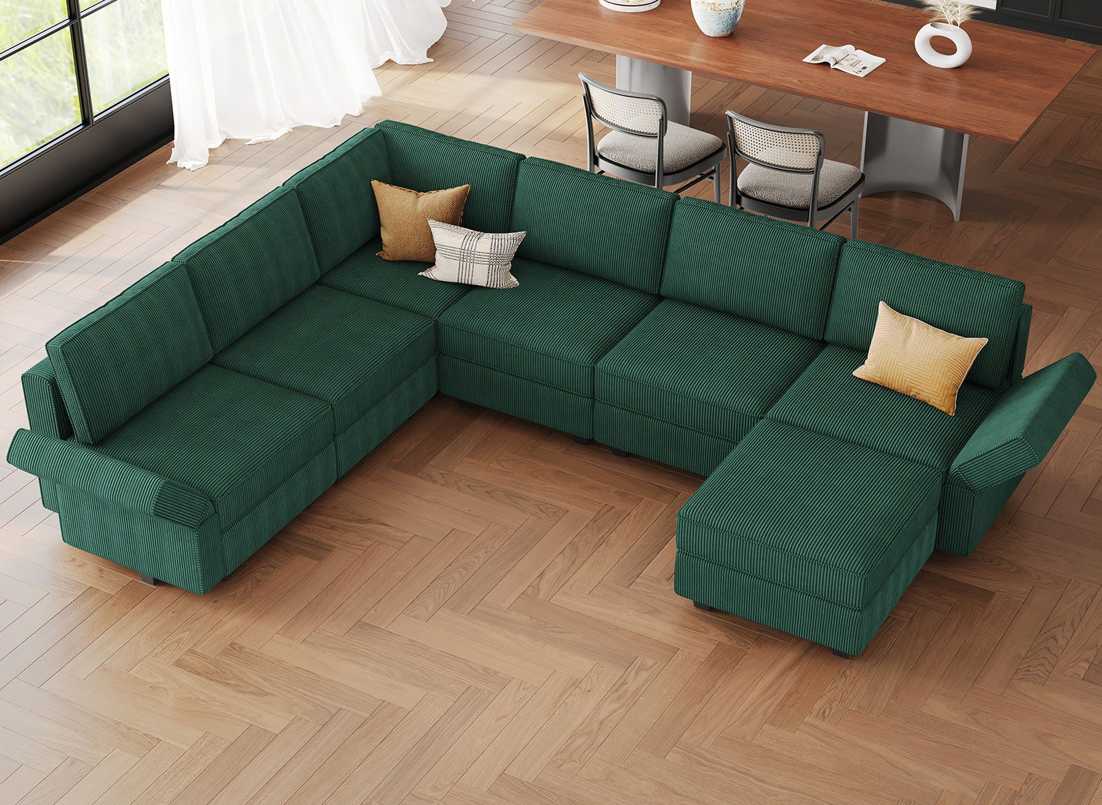 Belffin BF196-4-A6B-GREEN futons - View #4