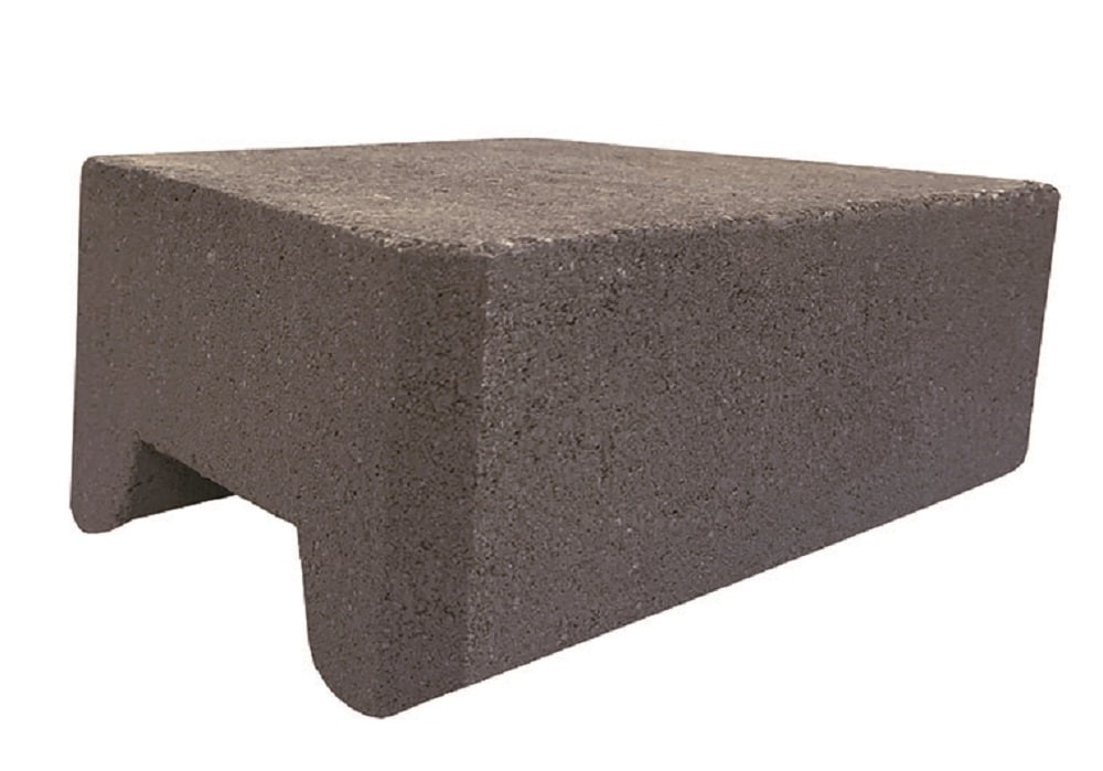 4-in H x 12-in L x 7-in D Gray/Charcoal Concrete Retaining Wall Block | - Lee Building Products MODWAL-GCH