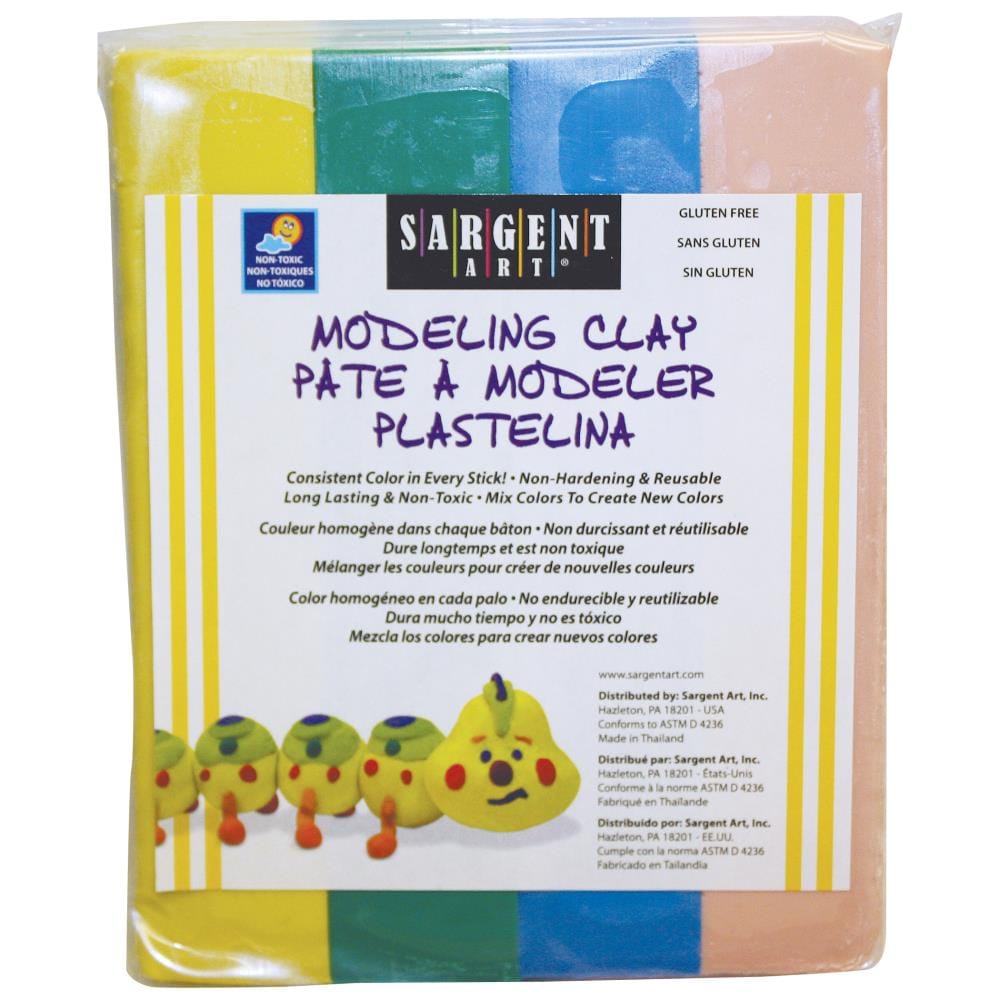 Sargent Art Non Hardening Modeling Clay 1 Lb Per Pack Pastel Colors   41611127 