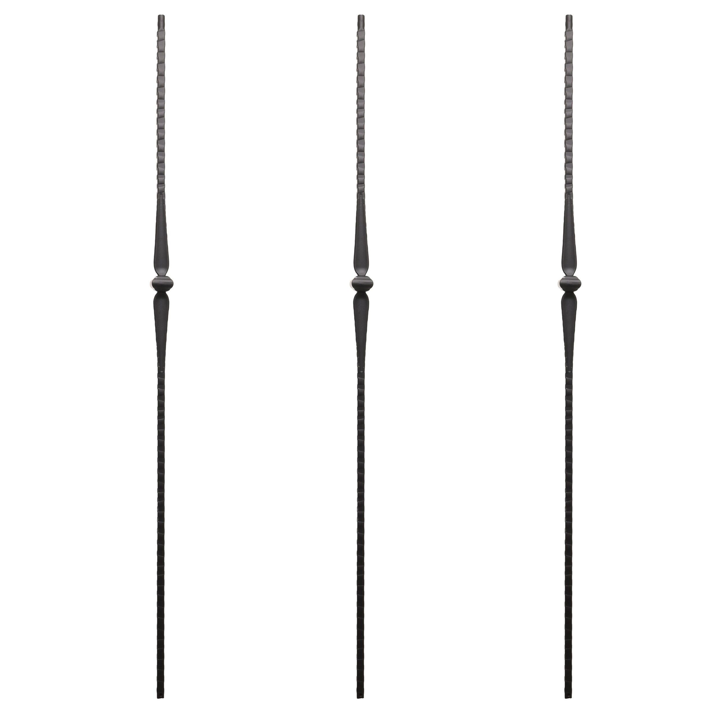 RELIABILT WGT41SB 43-in x 0.5-in Satin Black Wrought Iron Knuckle Stair Baluster (3-Pack)