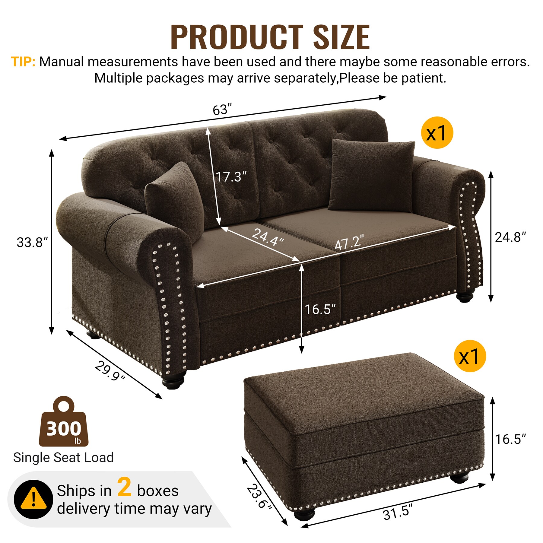 SINOFURN SYD180006GY Sofas-Loveseats - View #4