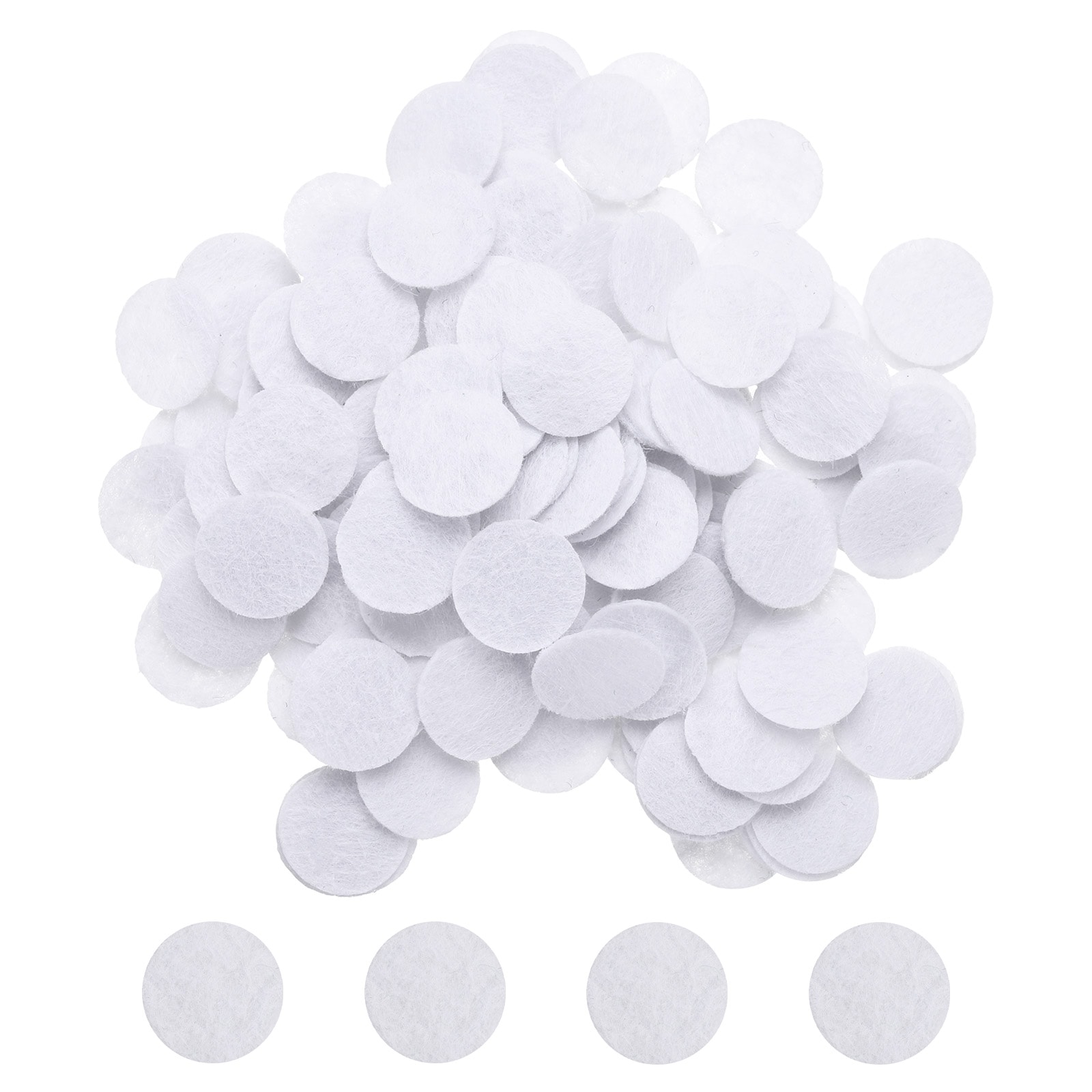 Harfington 500pcs Round Felt Circles 15mm 5/8 Inch Pre Cut Felt Craft Pads Non-Woven Mini Felt Fabric Circles for DIY Sewing Handcraft Cut Projects Craft Finishing White