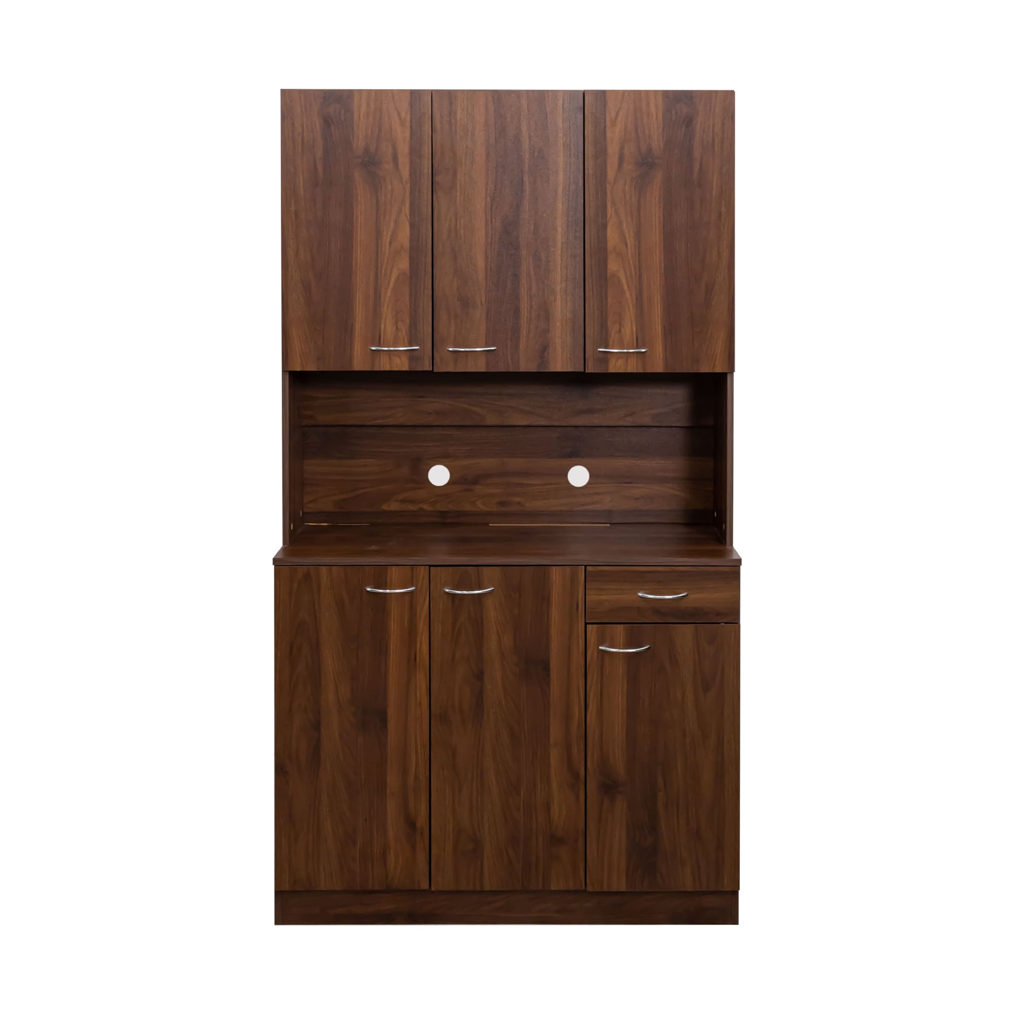 Siavonce 39.37-in W x 70.87-in H MDF Walnut Freestanding Utility Storage Cabinet