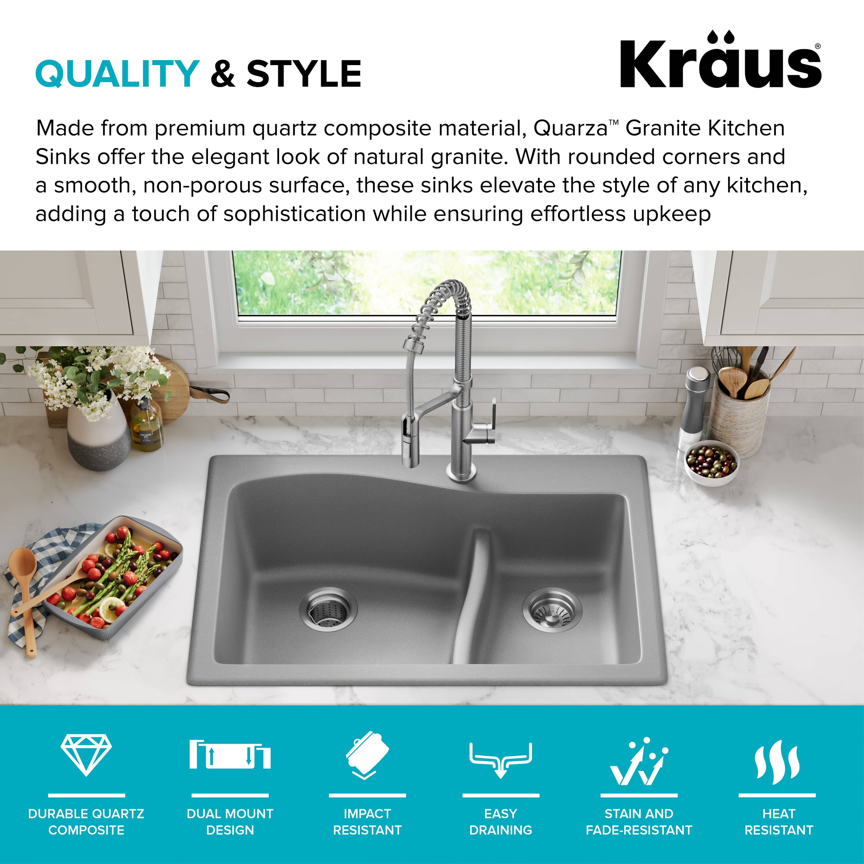 Kraus KGD-442GREY Kitchen-Sinks - View #4