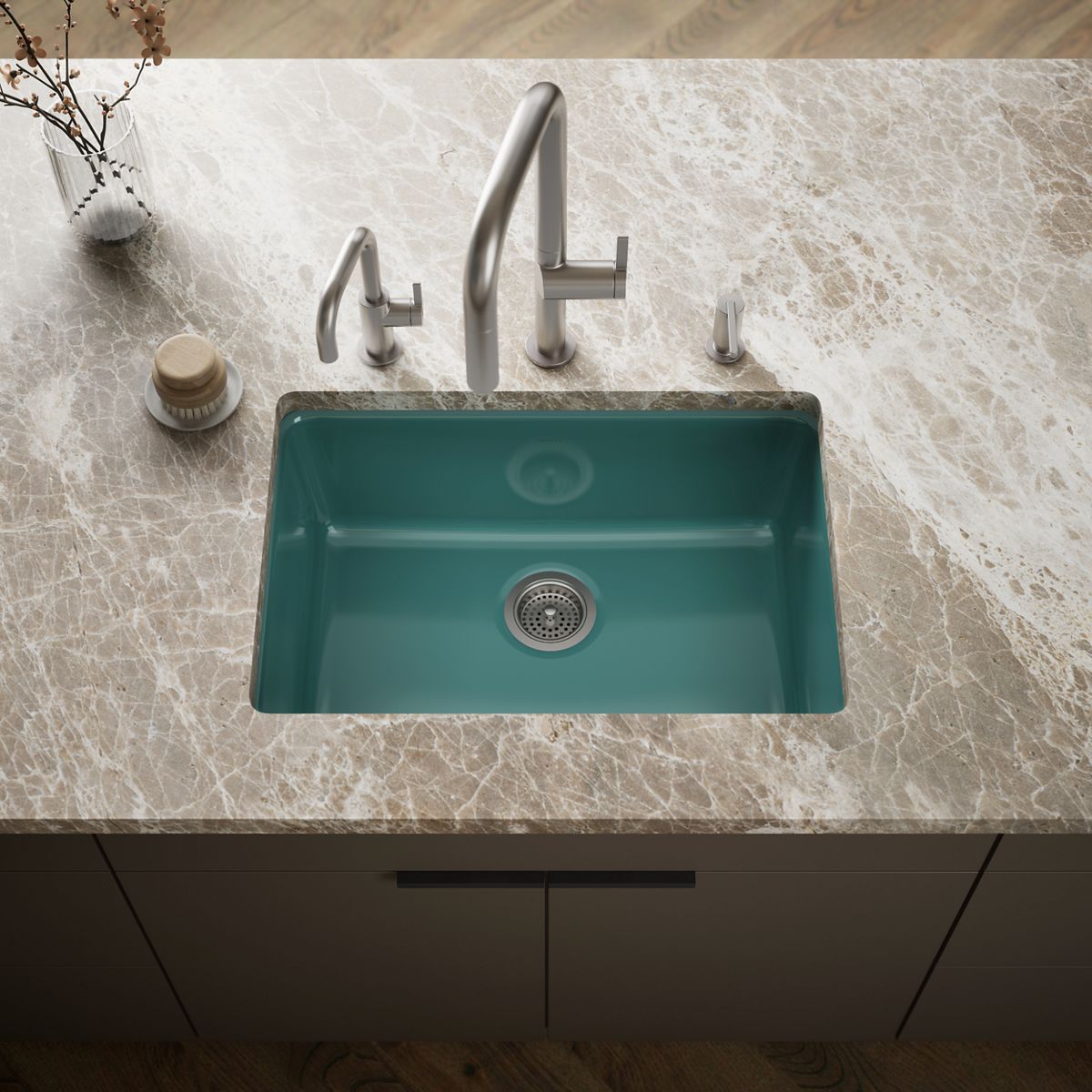 KOHLER Iron/Tones Drop-in 27-in x 18.75-in Cast iron Single bowl Kitchen Sink