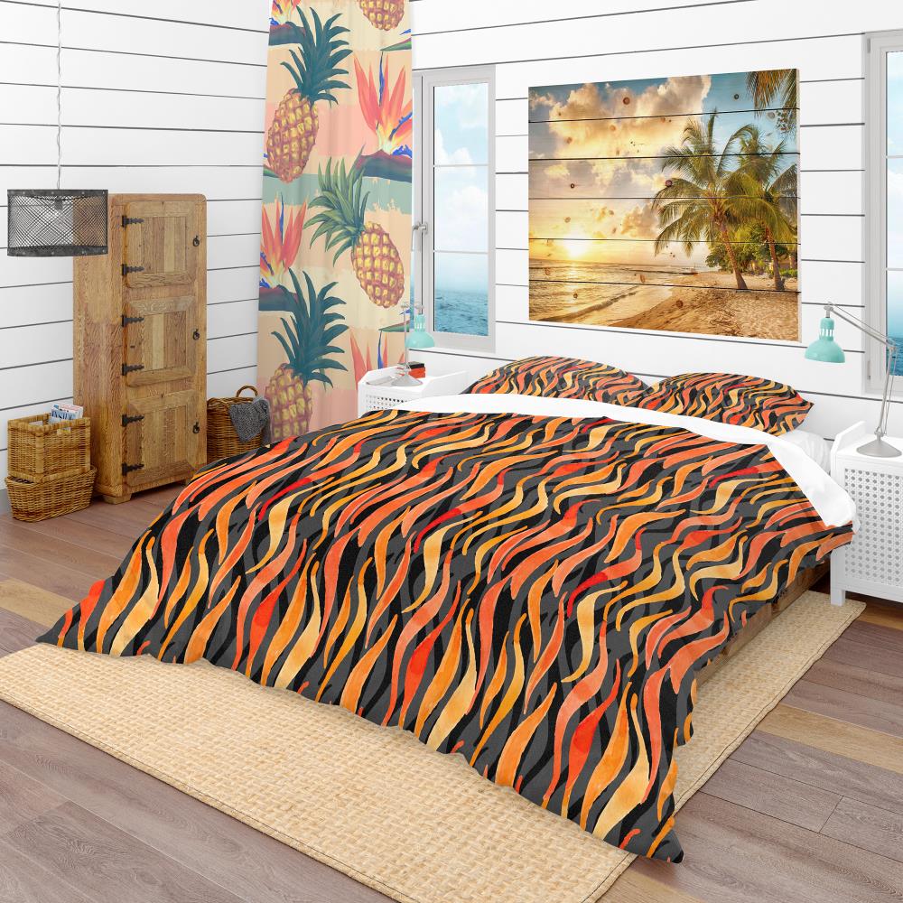 Designart BED18939-T 3-Piece Black Twin Duvet Cover Set