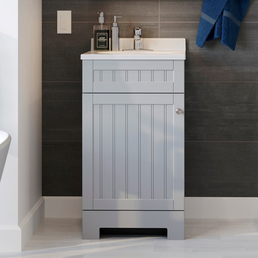Style Selections Ellenbee 18-in Gray Single Sink Bathroom Vanity with ...