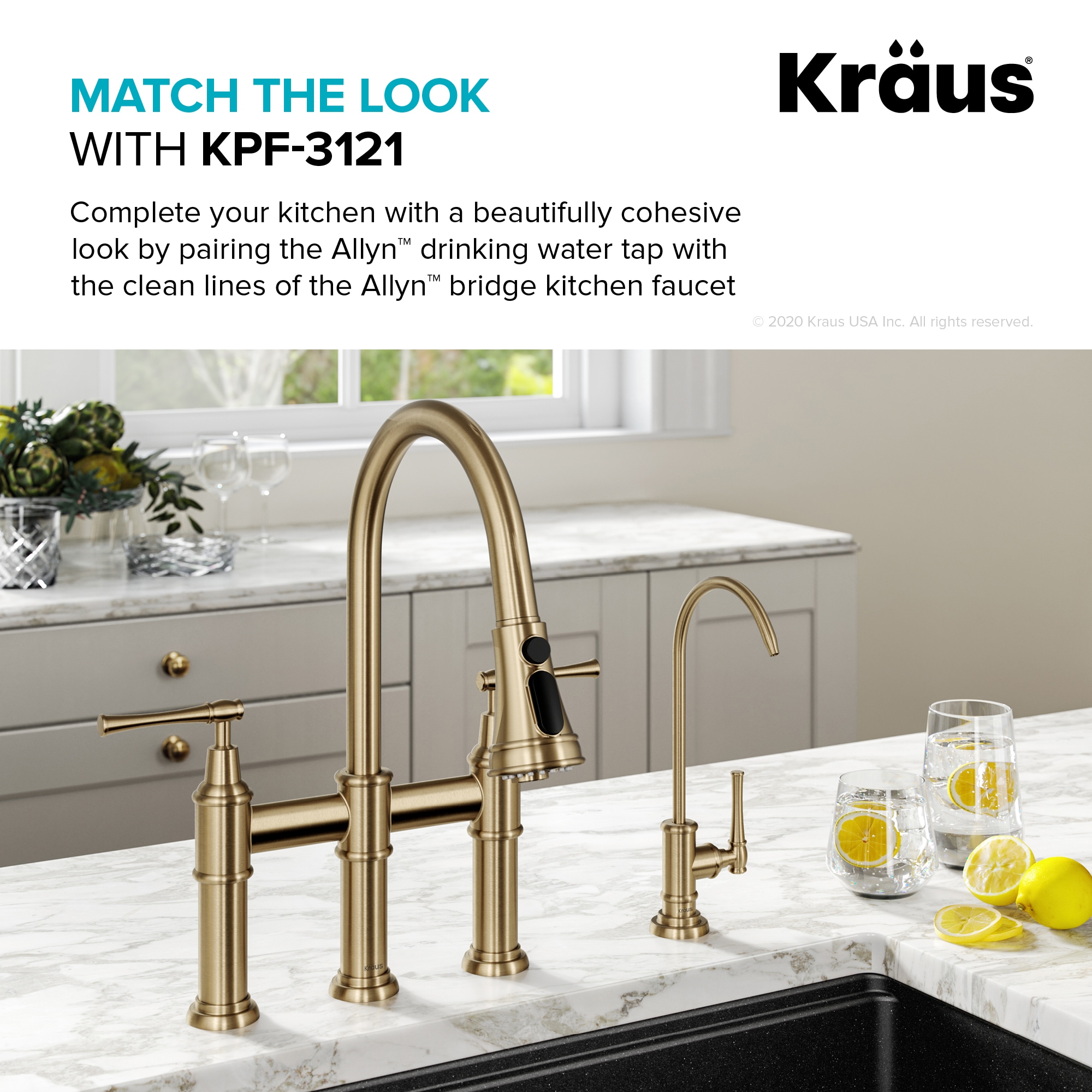 Allyn Brushed Gold 9-12" Hi Arc Stainless Steel Water Faucet