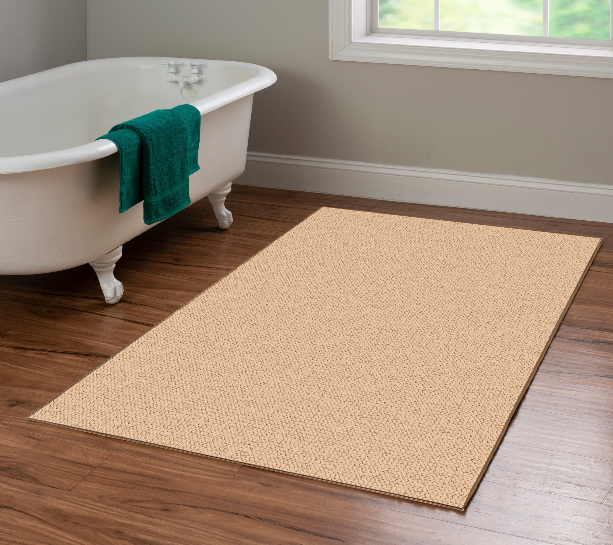 Linon Rhodes 3 x 5 Wool Natural Indoor Solid Area Rug in the Rugs
