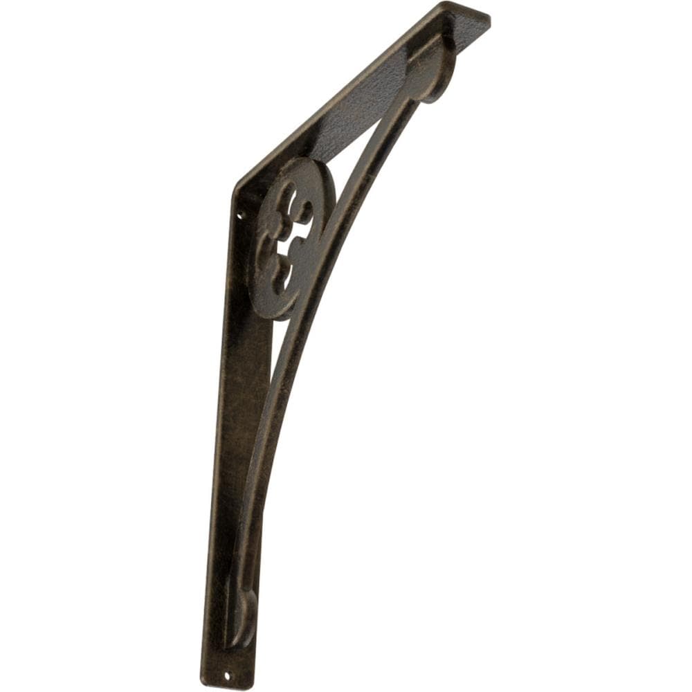 Ekena Millwork BKTM01X10X12SCRAPG Crawley 10-in x 1.5-in x 12-in Antique gold Wrought iron Mounting bracket