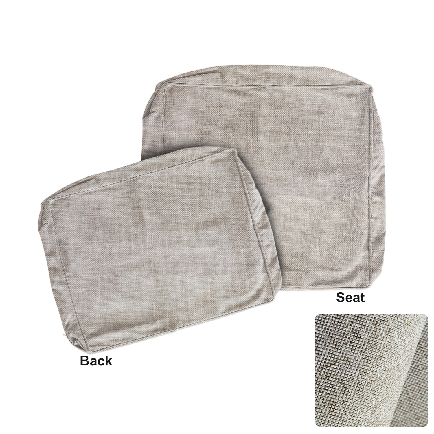 Artplan CS04 Outdoor Deep Seat Slipcovers Set of 2 (24x24x6) 18x24 Olefin Square Outdoor Cushion Cover for Patio Funiture Khaki