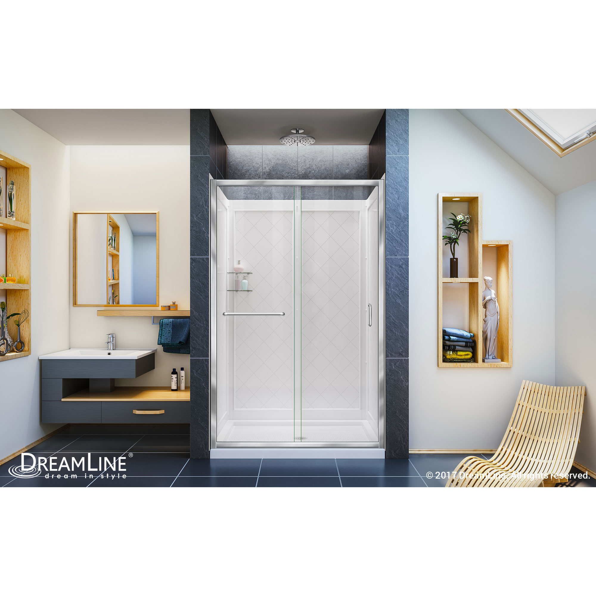 DreamLine DL-6107C-01CL Alcove-Shower-Kit - View #2