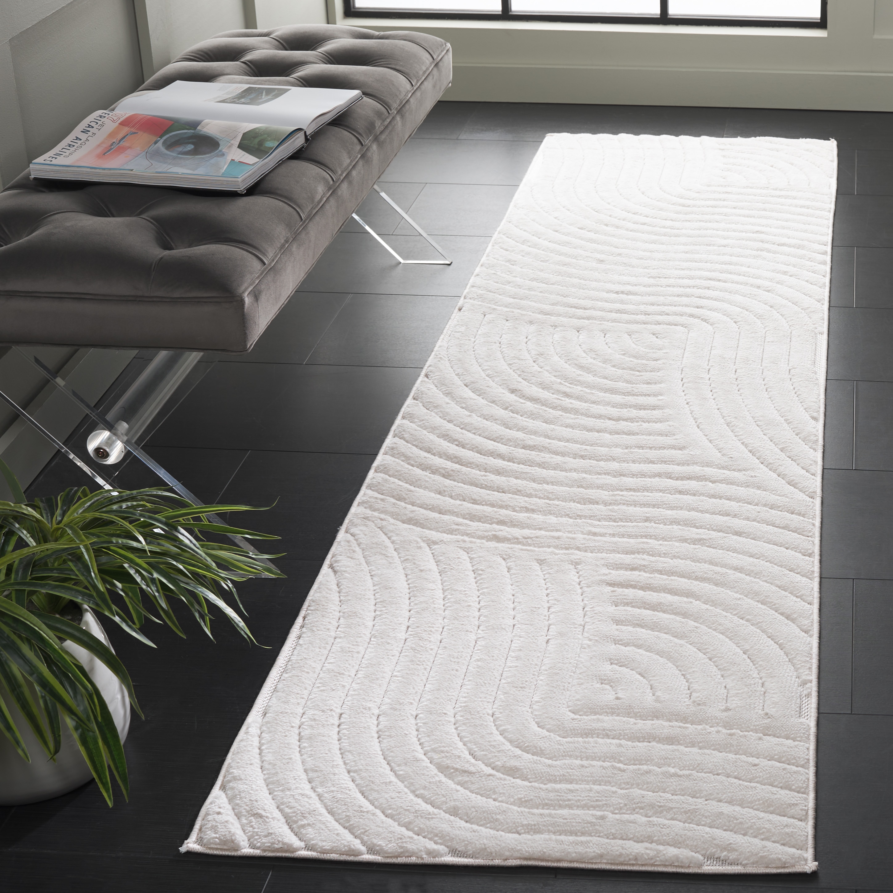 Selena 680A Ivory 2 x 8 Rectangular Runner rug