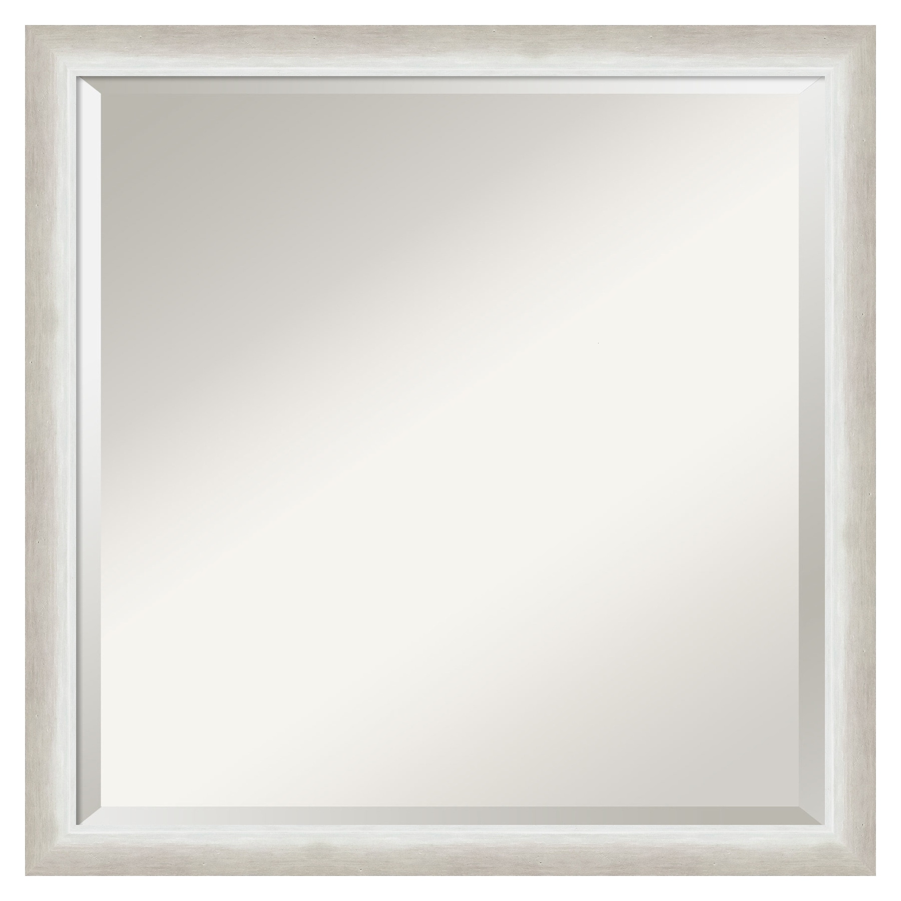 Amanti Art Two Tone Silver Frame 22.25-in W x 22.25-in H Square Salon Scoop Silver Framed Wall Mirror