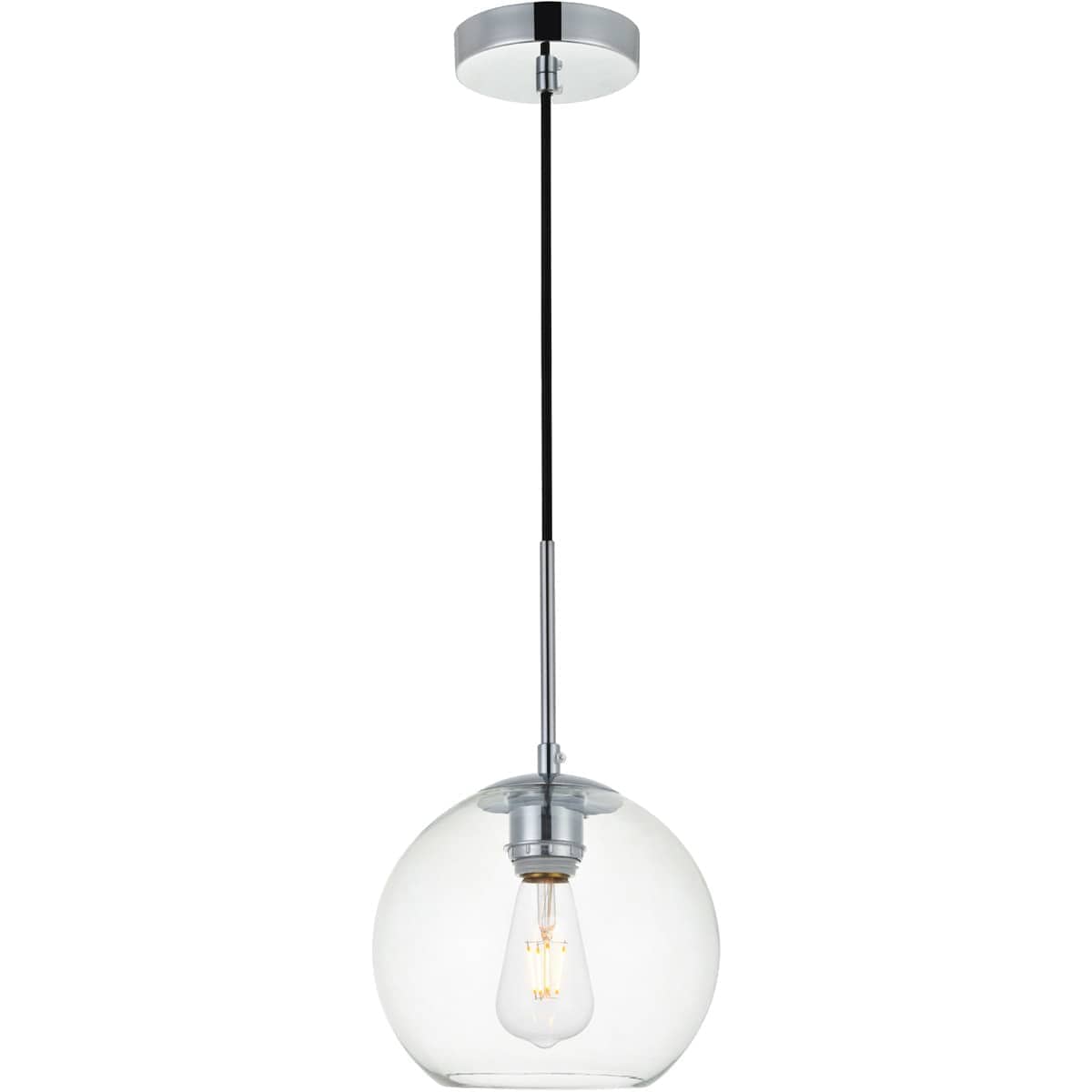 Elegant Lighting 1407817 Living District LD2206C Baxter 1 Light 8 inch Chrome Pendant Ceiling Light