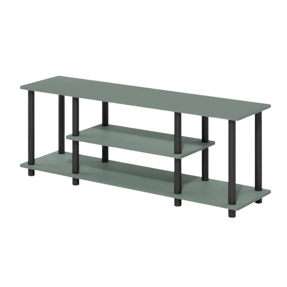 FurniFact  Sage Green 3-Tier Entertainment Center TVs up to 50 Inches Engineered Wood