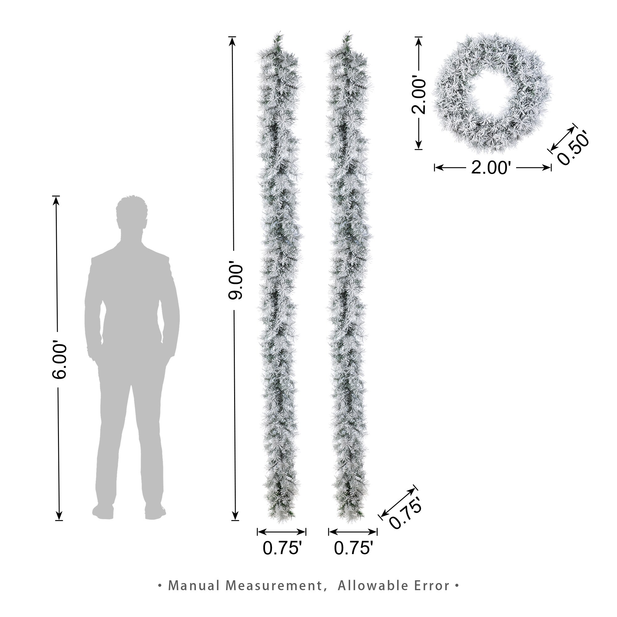 Glitzhome 2016000067 Artificial-Christmas-Garland - View #5