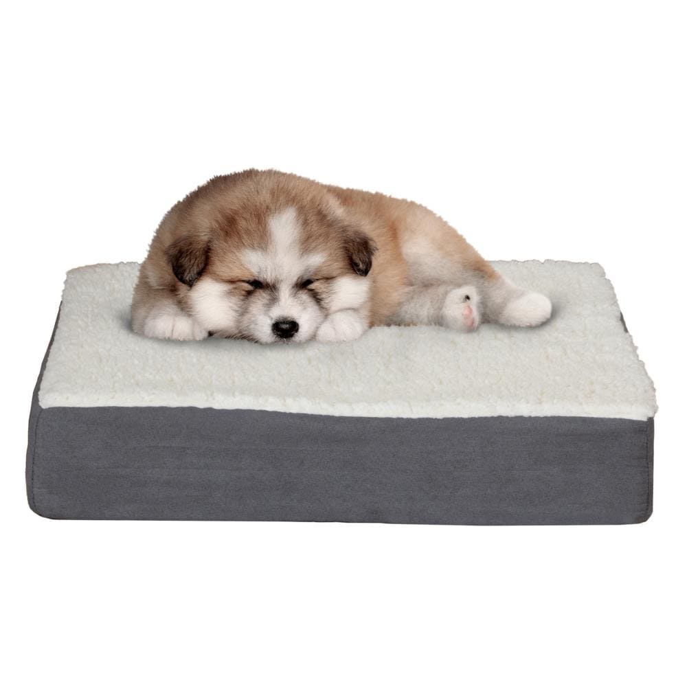 PETMAKER 853846MXC Rectangular Gray Polyester Pillow Dog Bed ( Small )