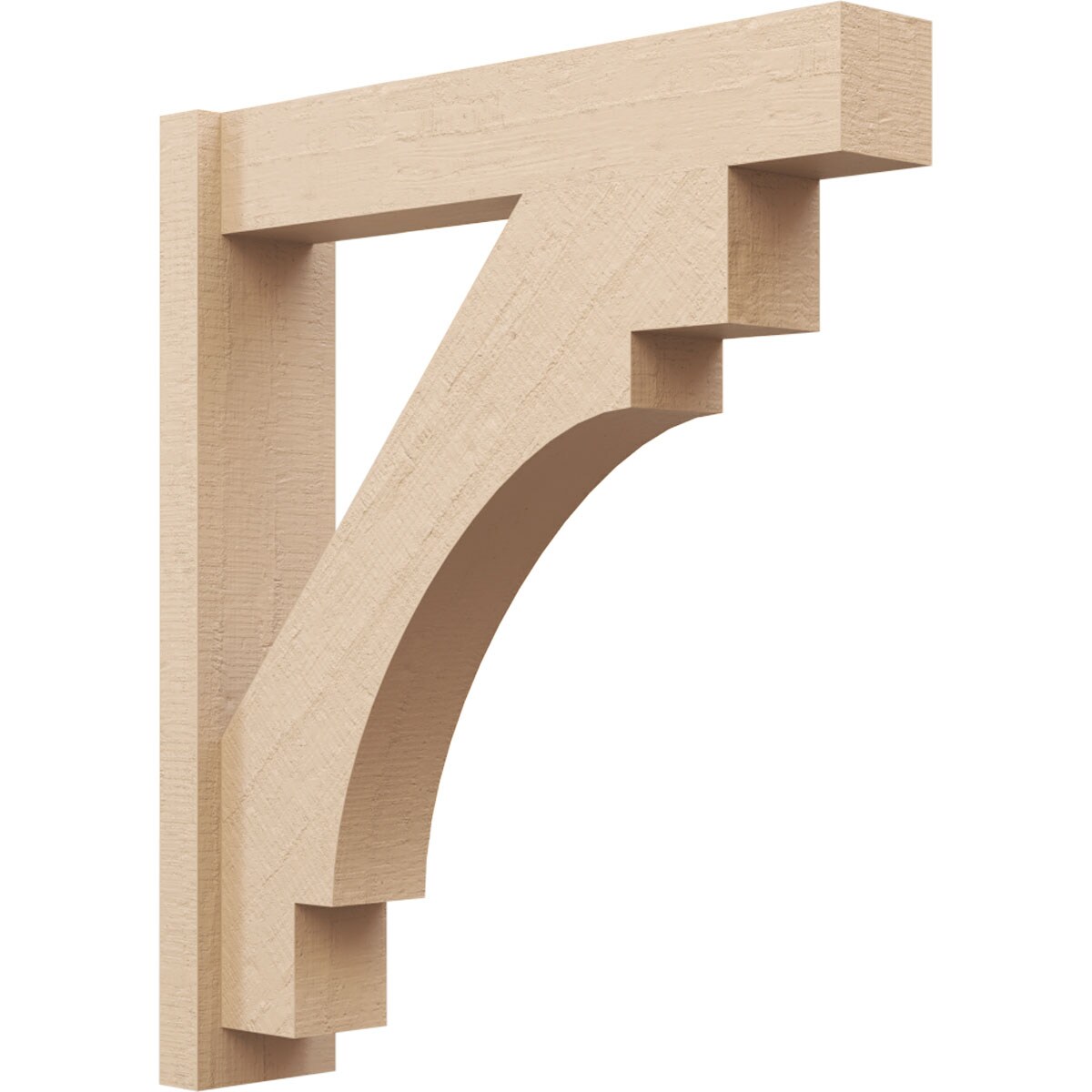 Ekena Millwork 2136714 Timberthane Rough Cedar Faux Wood Merced Block Outlooker 6-in W x 28-in D x 32-in H Primed Tan