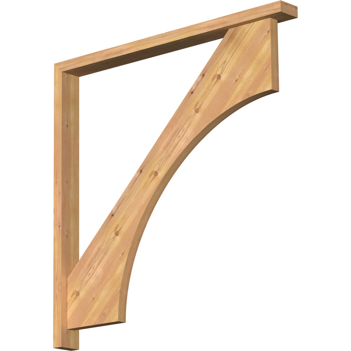 Ekena Millwork 1464433 Westlake Block Smooth Bracket with Offset Brace Western Red Cedar Wood Standard Bracket