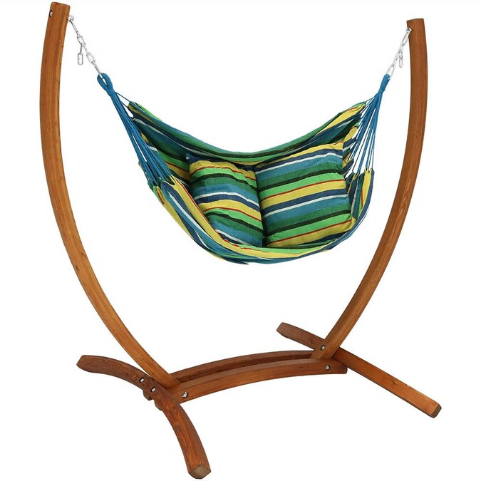 Sunnydaze Decor Hanging Hammock Chair, Wooden Chair Swing Stand