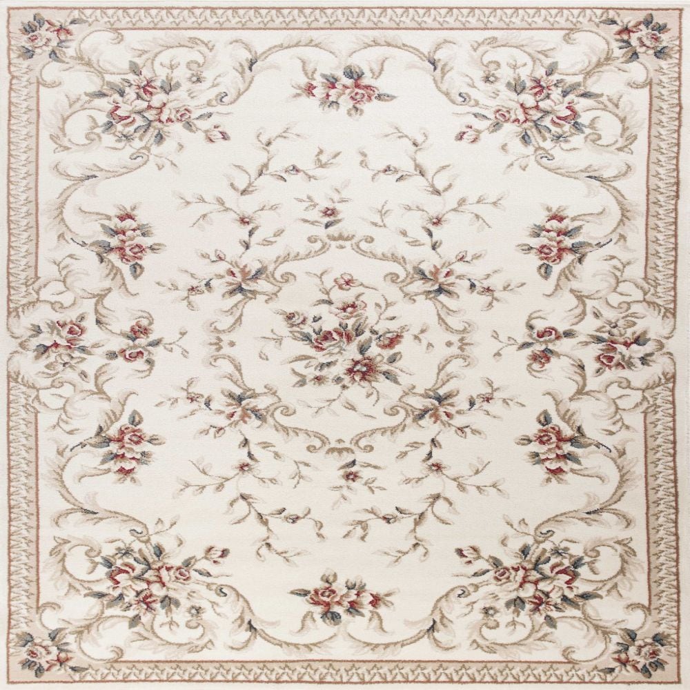 HomeRoots 354044 Bernadette 5 X 8 (ft) Rag Ivory Indoor Border Area Rug