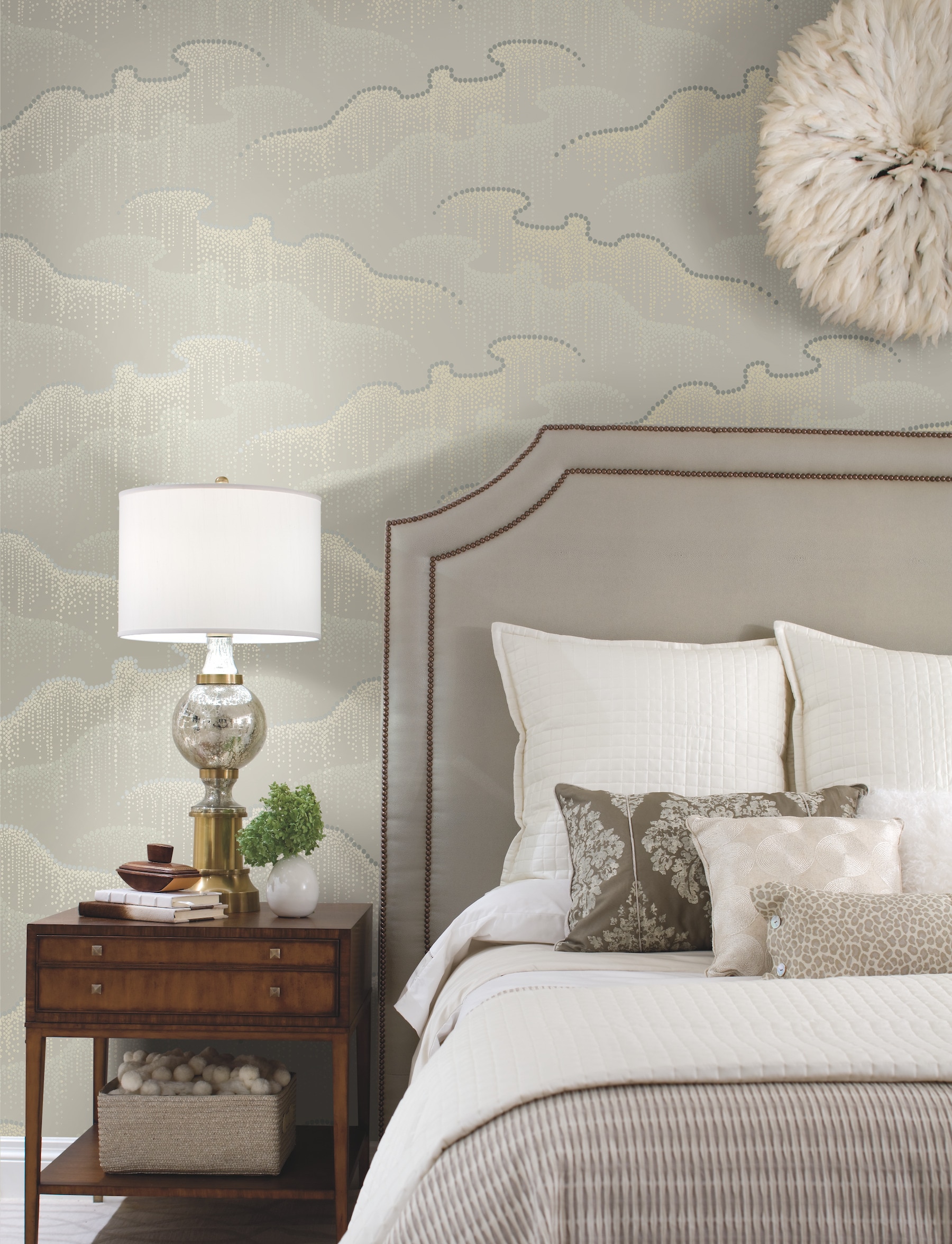 York Wallcoverings OS4265 Modern Nature 2nd Edition 60.8-Sq. Feet Neutral Non-woven Geometric Unpasted Wallpaper