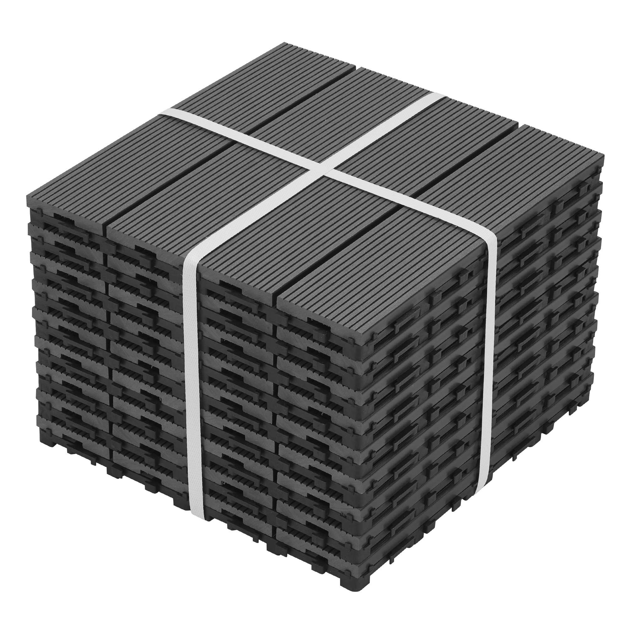 HyperDrop Cart 9 Piece 12 inx12 in DIY Interlocking Deck Tiles/ Waterproof Composite Flooring for Patio/ Balcony/ Porch and Bedroom #X-AFQTD9R48CEZ