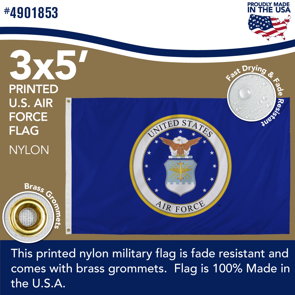 Buy 3 x 5' Nylon Air Force Flag