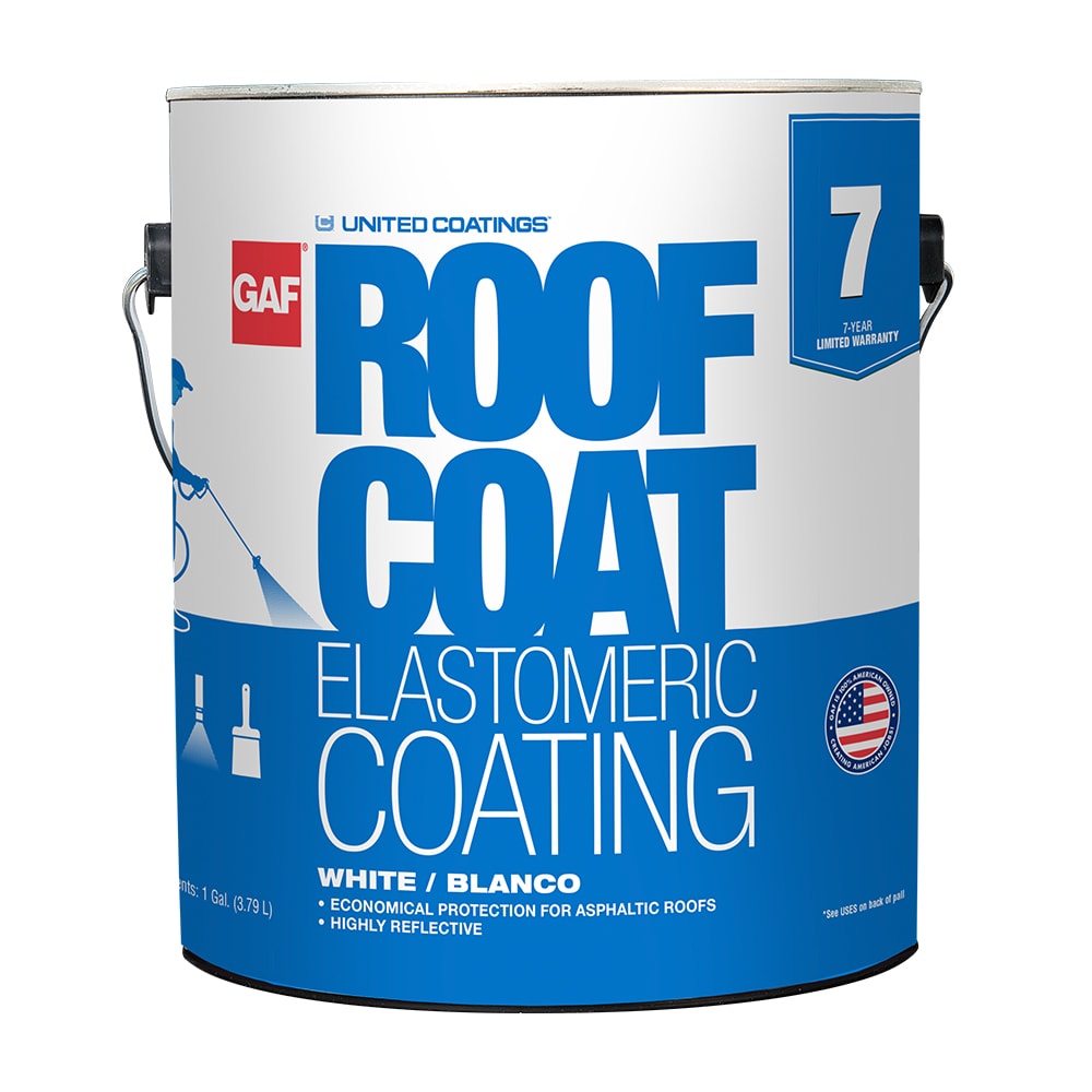 GAF United Coatings 1-Gallon White Acrylic Reflective Roof Coating (7 ...