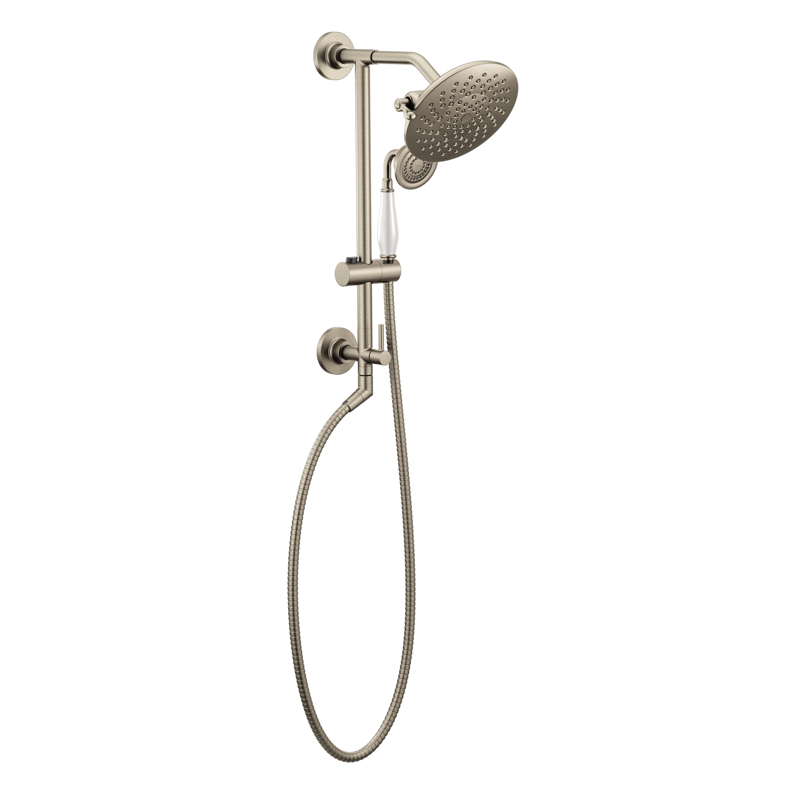 Moen Velocity Brushed Nickel 8-in Round Fixed Rain 2.5 GPM S6320BN at ...