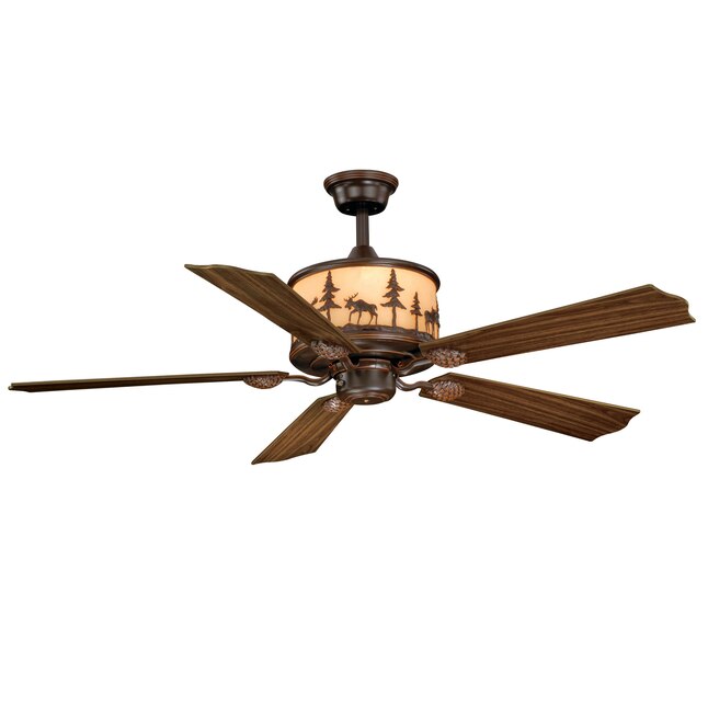 Cascadia Yellowstone 56 In Burnished Bronze Indoor Ceiling Fan With Remote 5 Blade The Fans Department At Com - Ceiling Fan Light Fixtures Menards