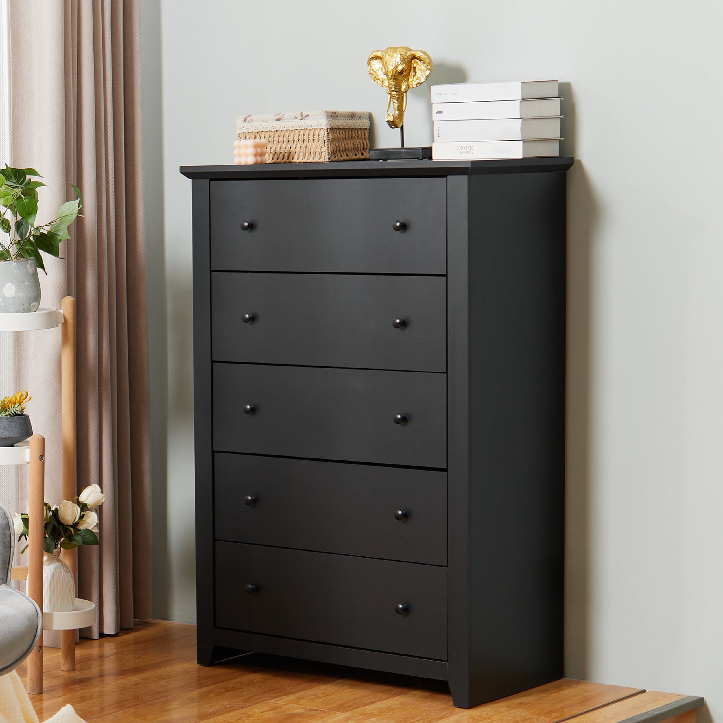 prilinex 72227913 Black 5 -Drawer Standard dresser
