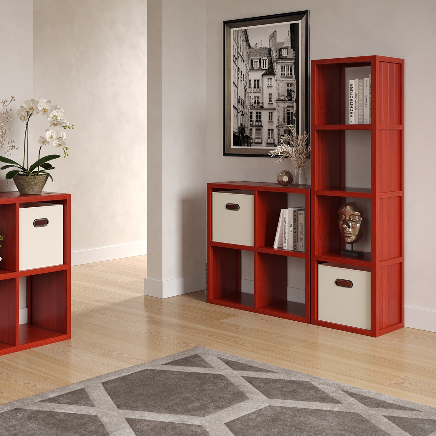 John Louis Home JLH-4C-M Laminate-Storage-Cubes - View #2