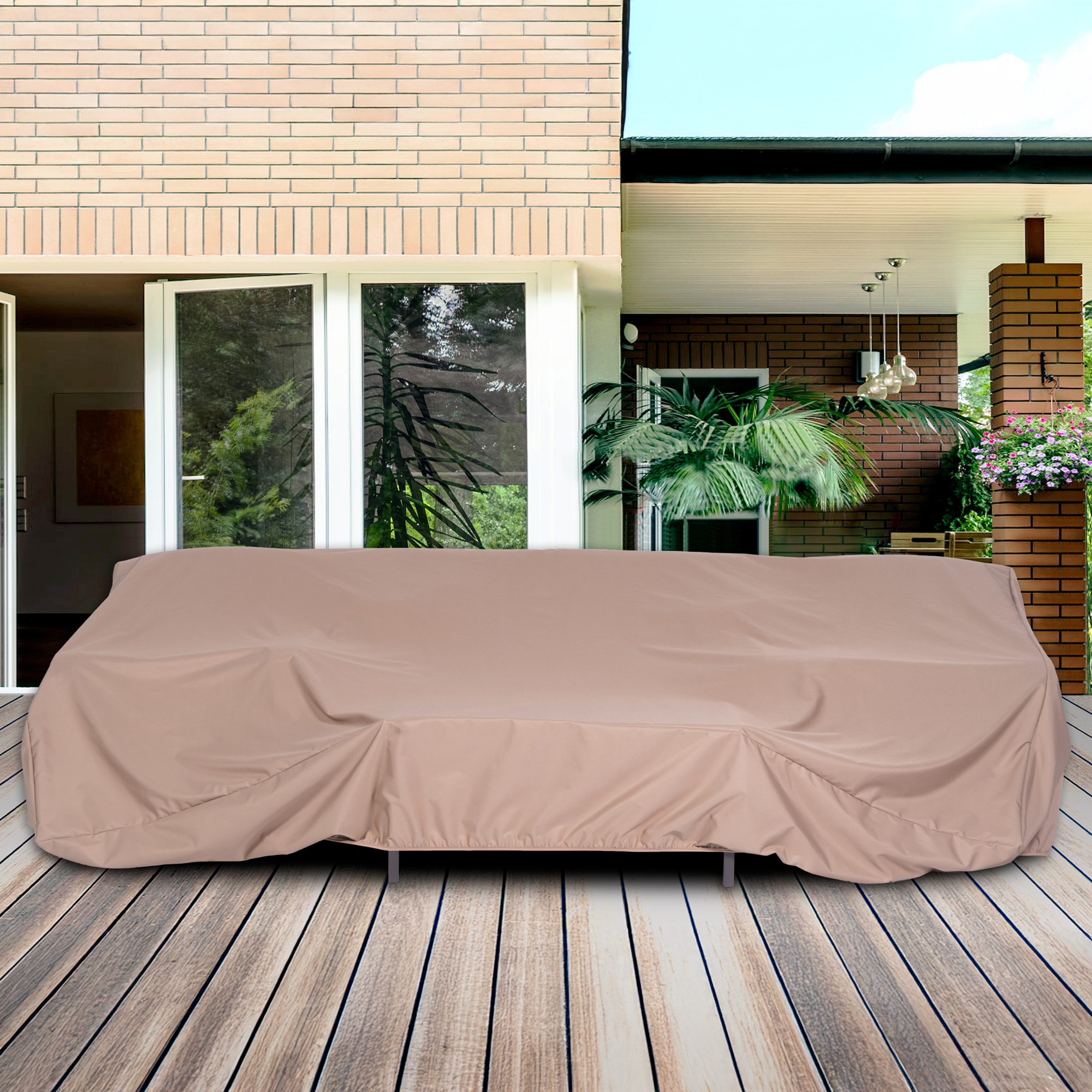 Hanover HANCVR-LVST Tan Polyester Patio Furniture Cover For Sofa