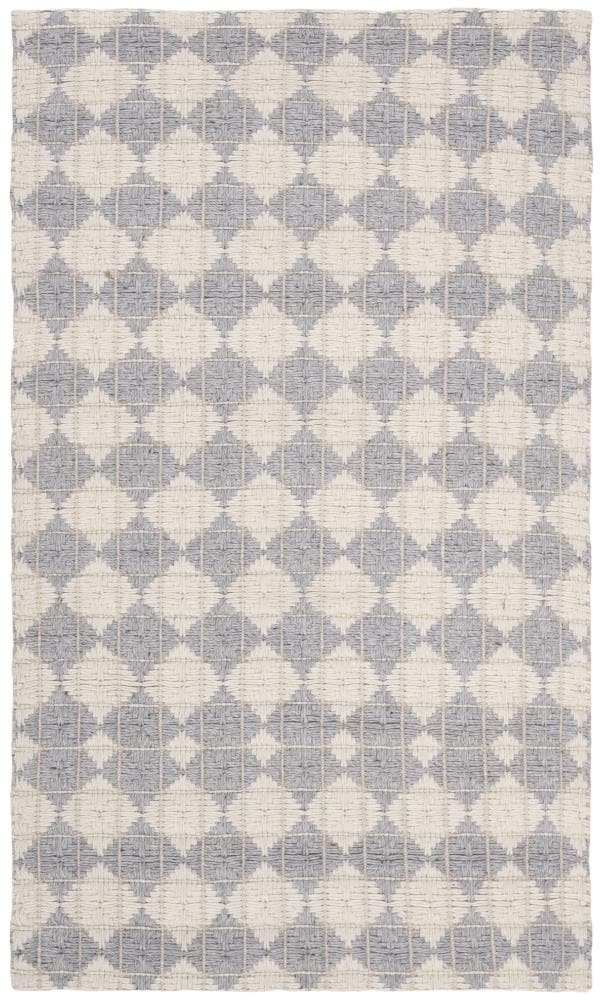 Safavieh NAT407G-3 Natura Banff 3 x 5 (ft) Synthetic Silver/Ivory Rectangular Indoor Abstract Coastal Throw rug