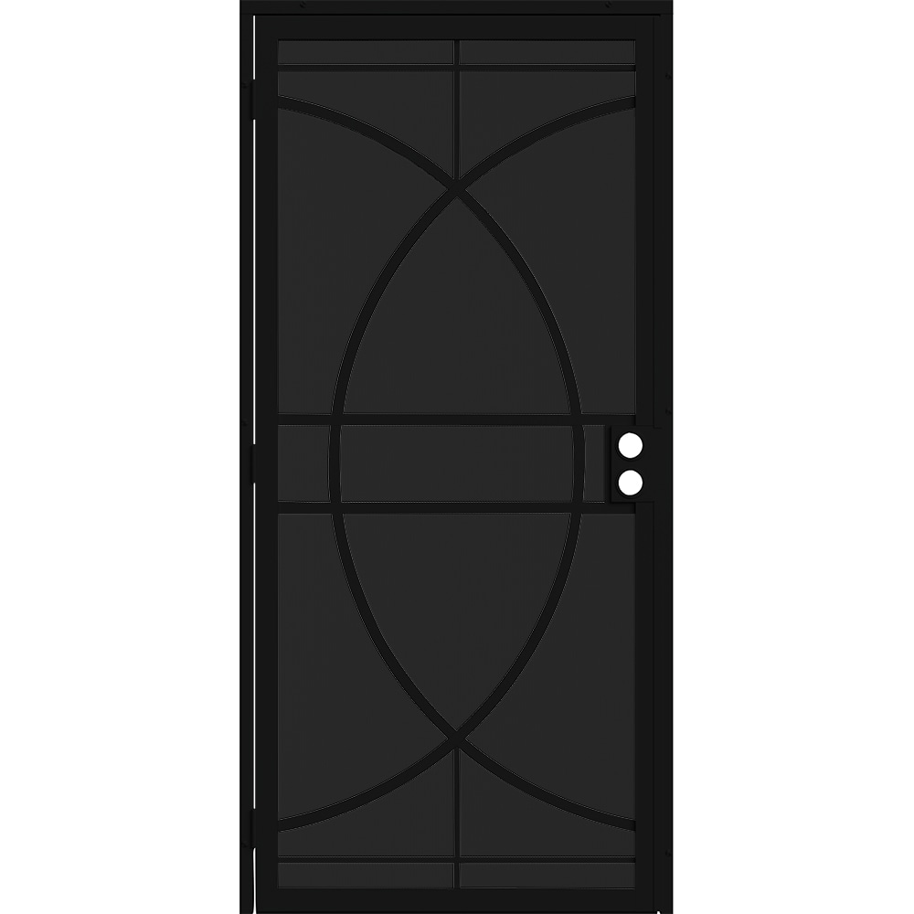 Gatehouse Rio 32-in x 81-in Black Steel Surface Mount Security ...