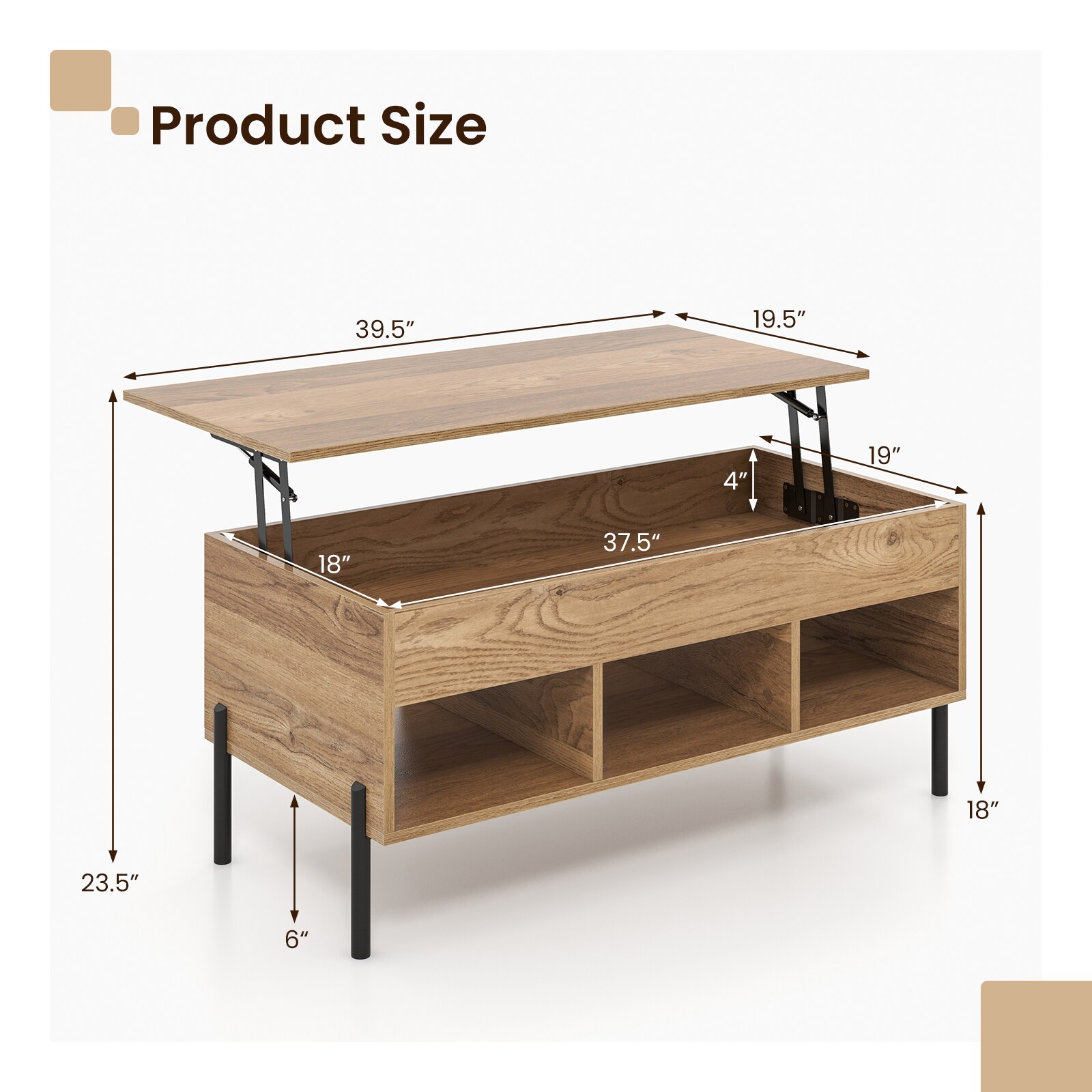 Volenca VOL-3WNT90 Coffee-Tables - View #3