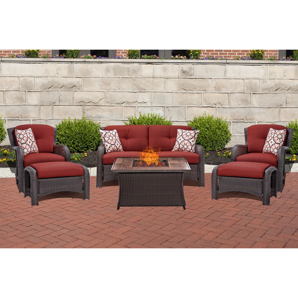 Hanover STRATH6PCFP-RED-WG Patio-Conversation-Sets - View #7