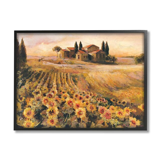 Stupell Industries Italian Villa Autumn Sunflower Field Yellow Green  Marilyn Hageman Framed 20-in H x 16-in W Landscape Print in the Wall Art  department at Lowes.com
