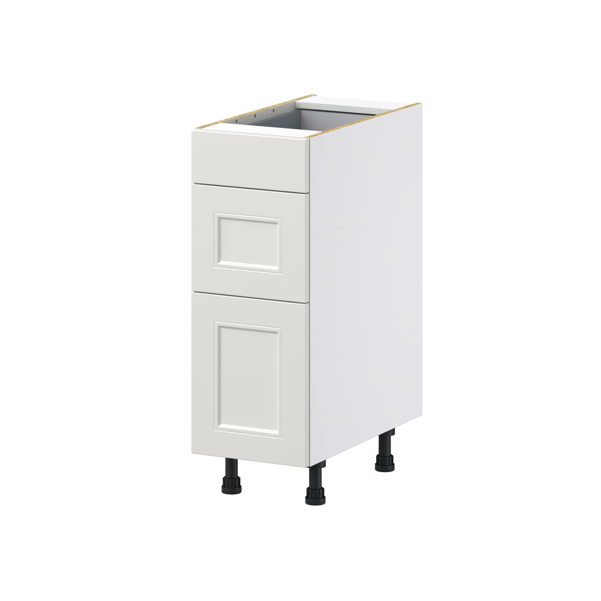 Hugo&Borg DSB3D12-BE Belcourt 12-in W x 34.5-in H x 24-in D Painted Light Gray 3 -Drawers Drawer Base Fully assembled Cabinet (Recessed Panel Shaker)