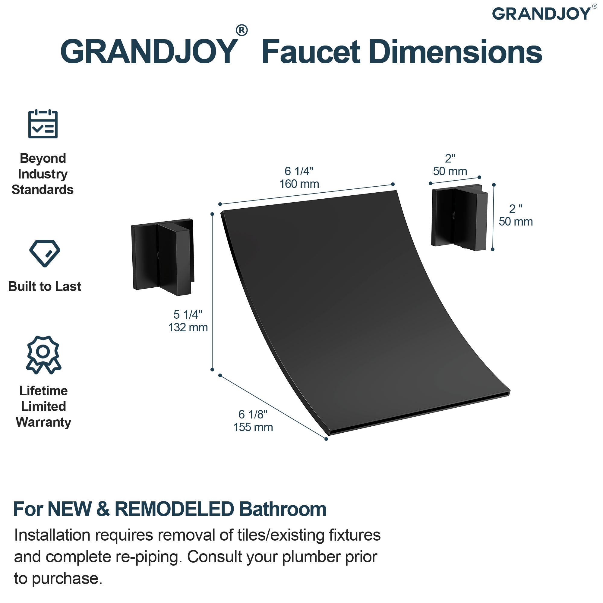 GRANDJOY FL23671-BN Roman-Tub-Faucets - View #11