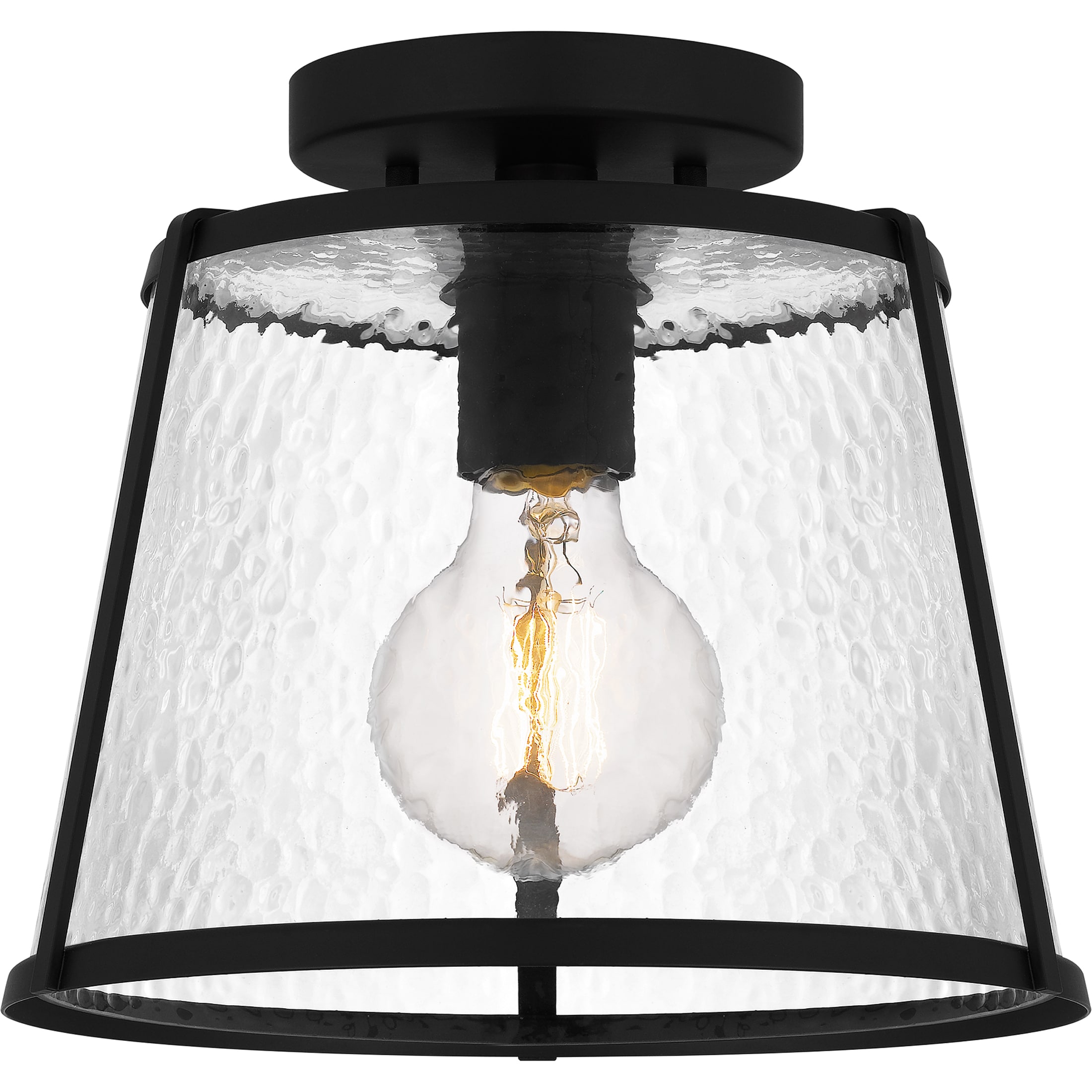 Quoizel QFL5612MBK Labrant 1-Light 10.5-in Matte Black Semi-Flush mount light