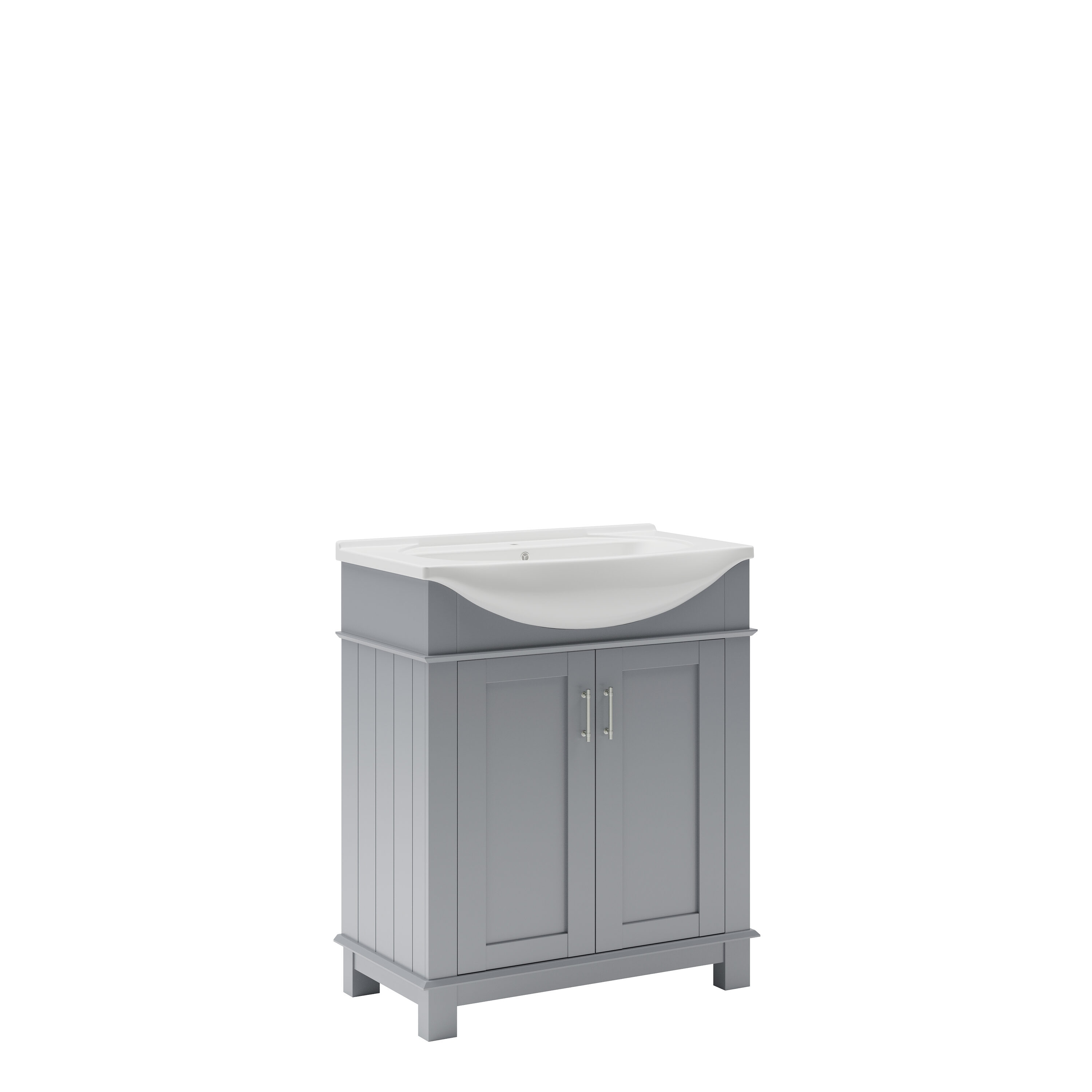Hartford 30" Gray Freestanding Traditional Bathroom Vanity with Ceramic Sink