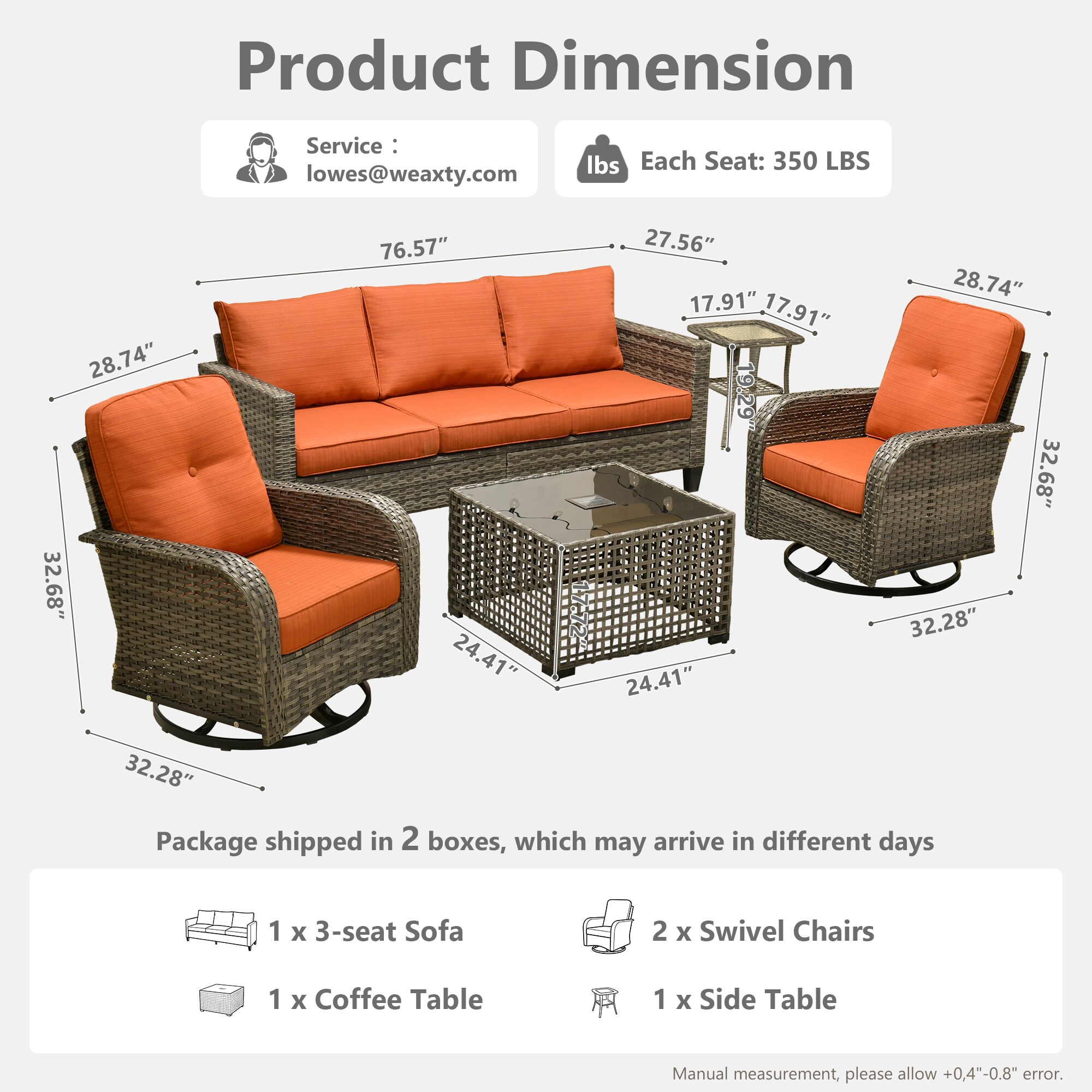 weaxty HMBYZGNCNGRS800S51 Patio-Conversation-Sets - View #8