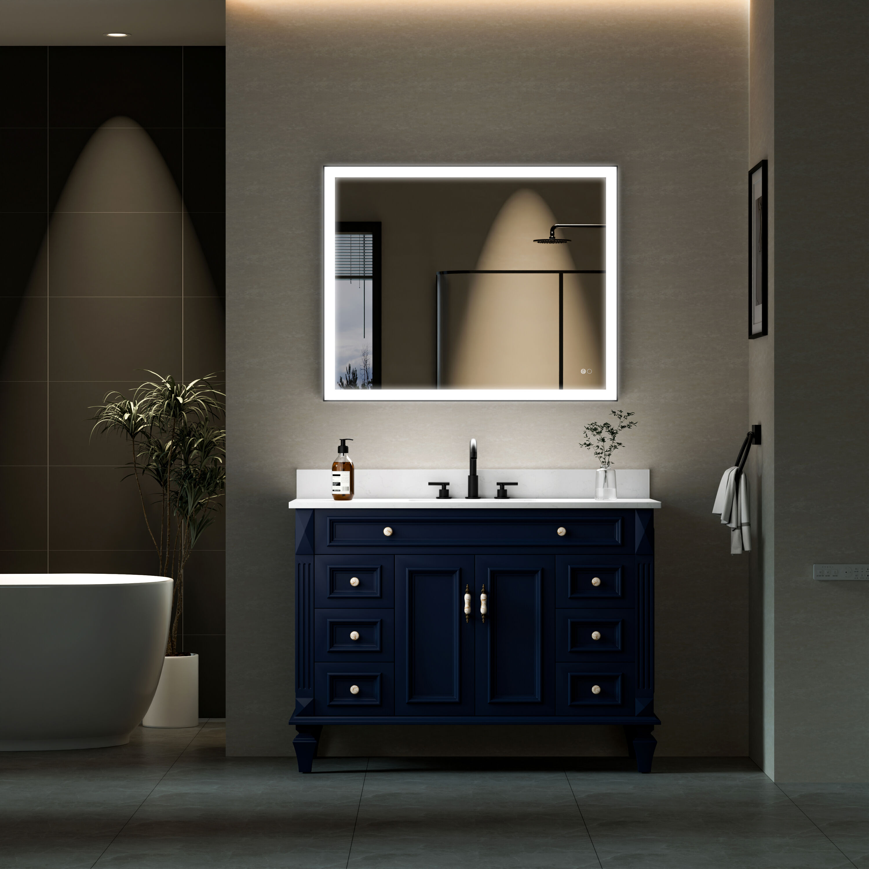 WELLFOR W5FM4032MB Framed-Bath-Mirrors - View #5